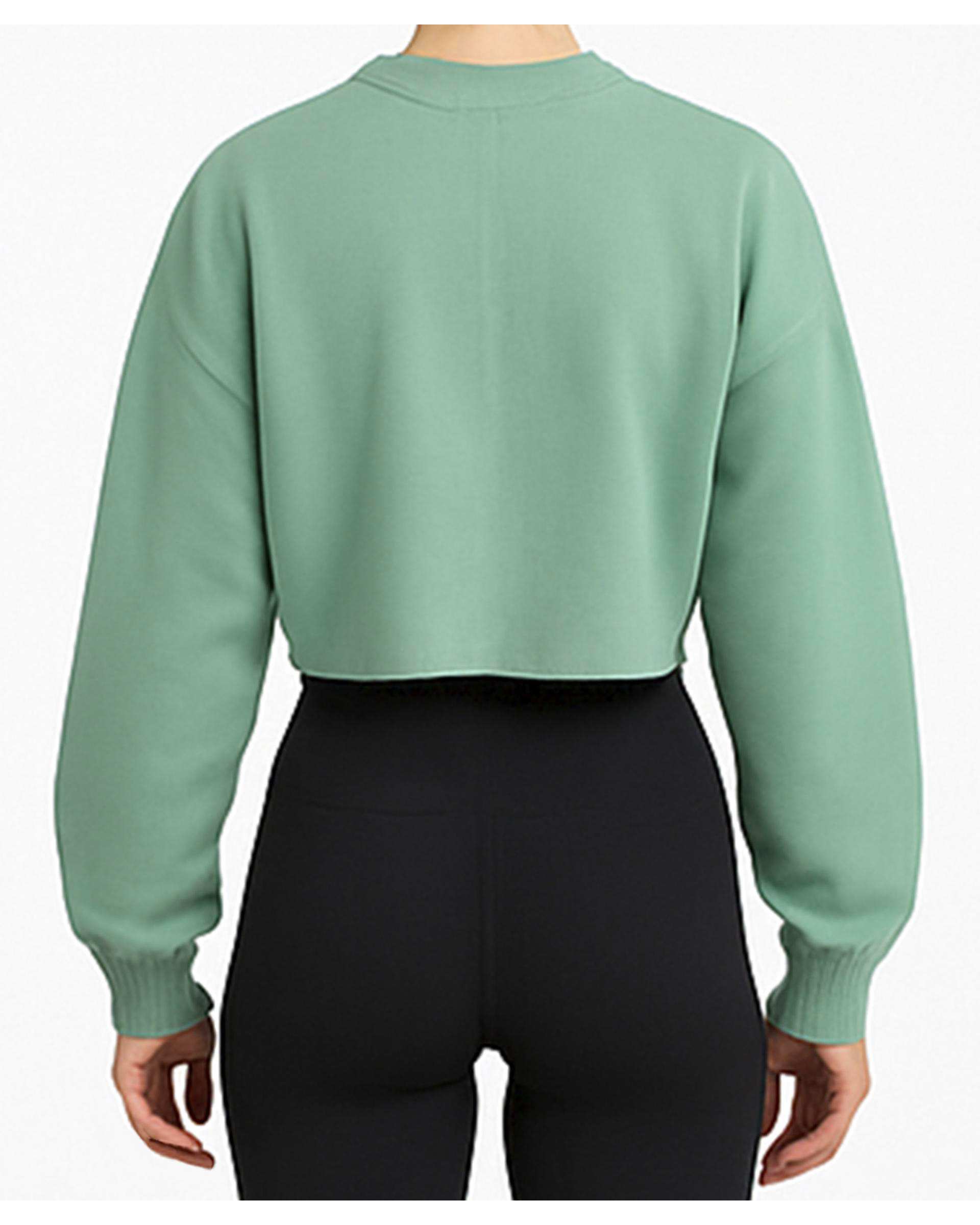 سویشرت کراپ زنانه سبز فدیکو Fedyco کد 10326099