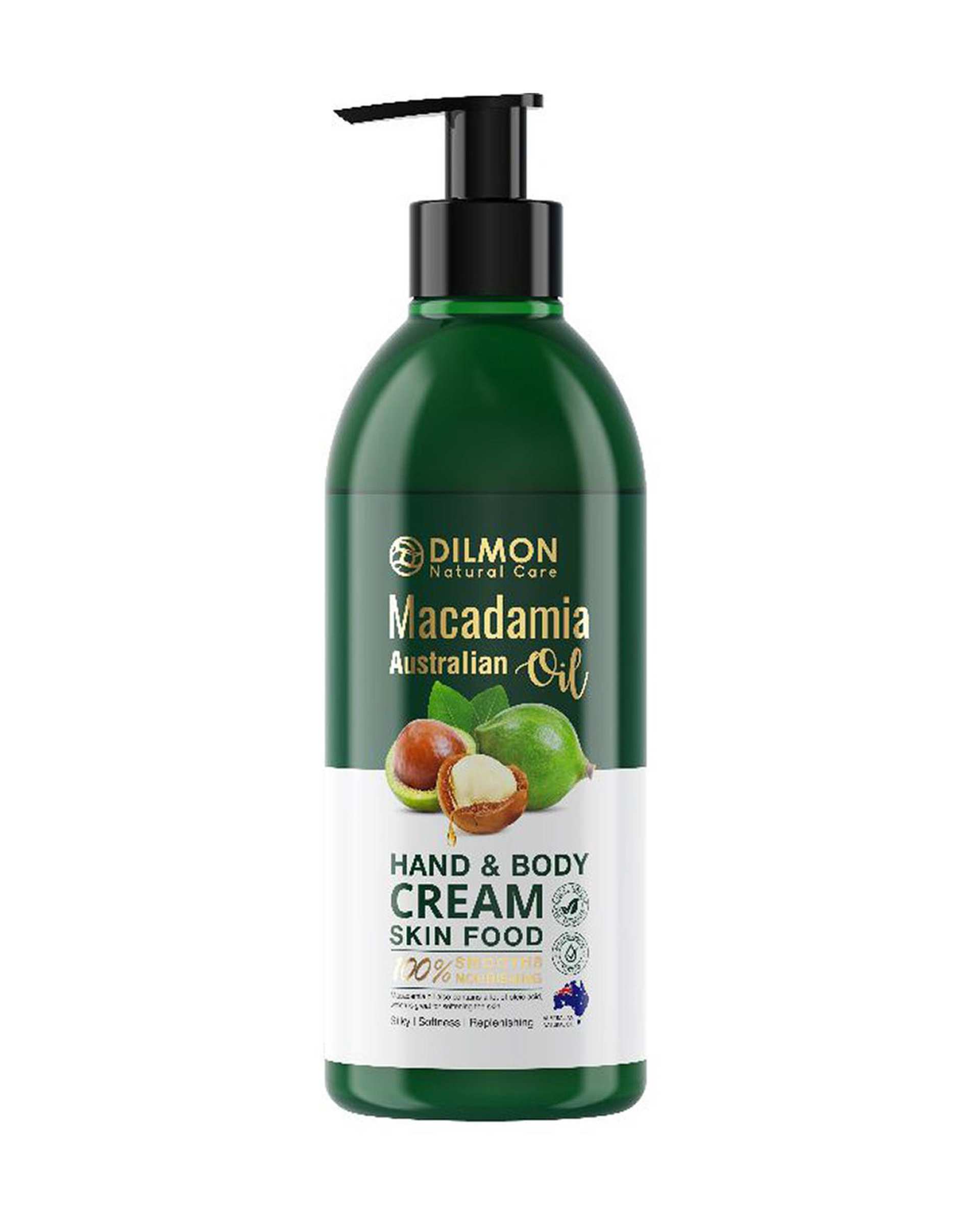 کرم مرطوب کننده دست و بدن دیلمون Dilmon مدل ماکادمیا حجم 350ml