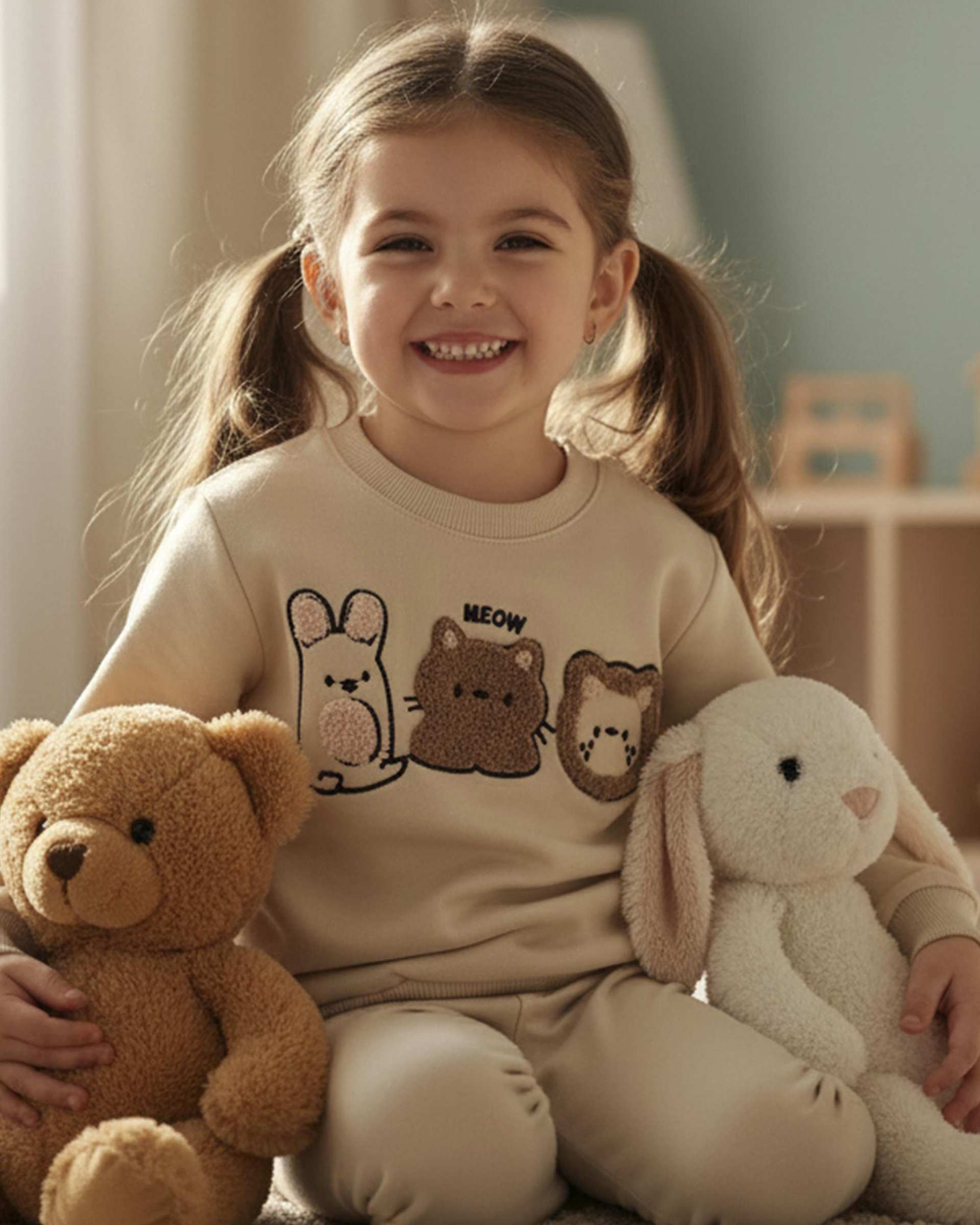 بلوز دخترانه شنل دوزی کرم ملورینا Melorina کد 42104