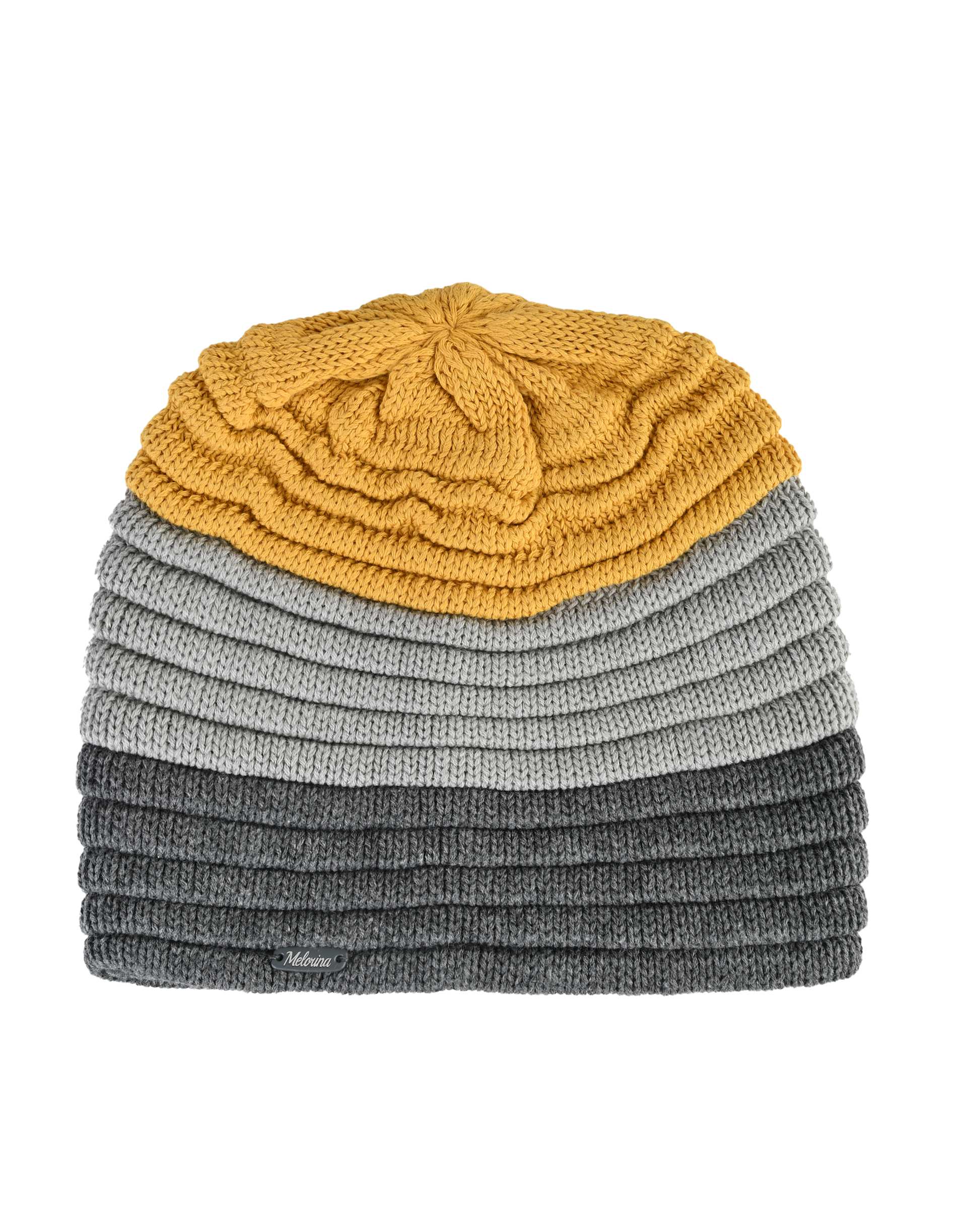 ست سه تکه کلاه و شال گردن و دستکش بچگانه زرد طوسی ملورینا Melorina کد 42108