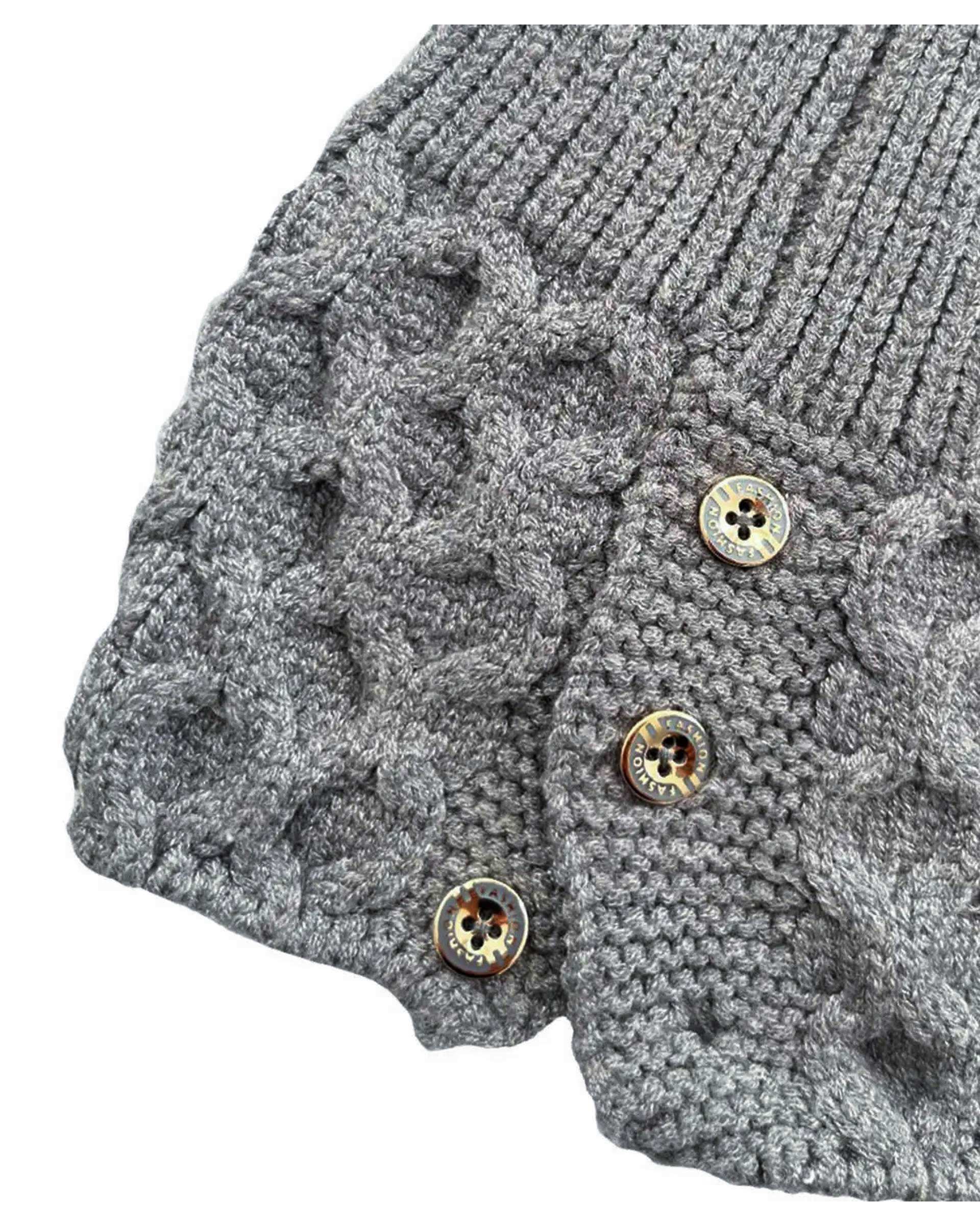 ست سه تکه کلاه و شال گردن و دستکش دخترانه طوسی ملورینا Melorina کد 42110