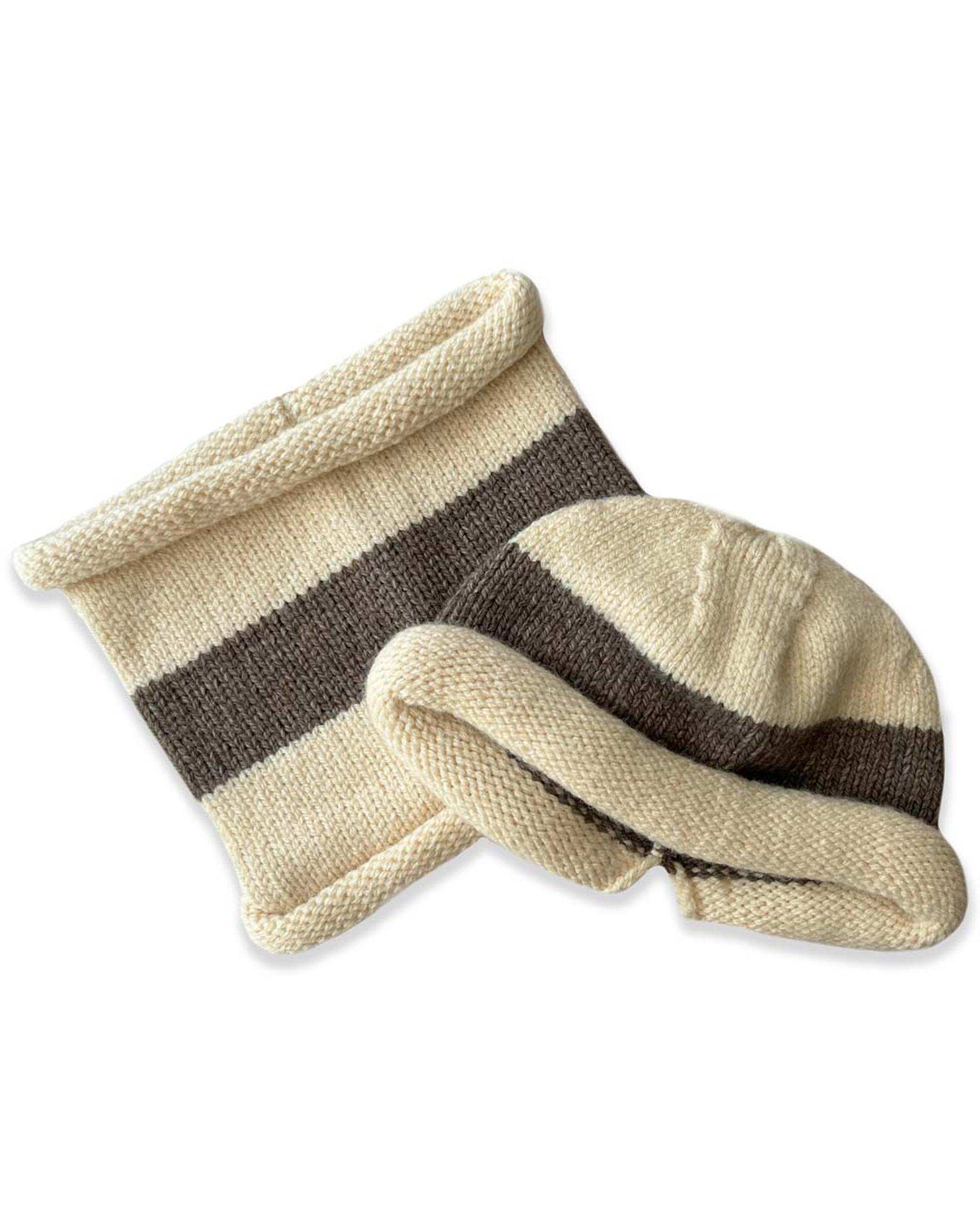 ست کلاه و شال گردن دخترانه نسکافه ای ملورینا Melorina کد 09310