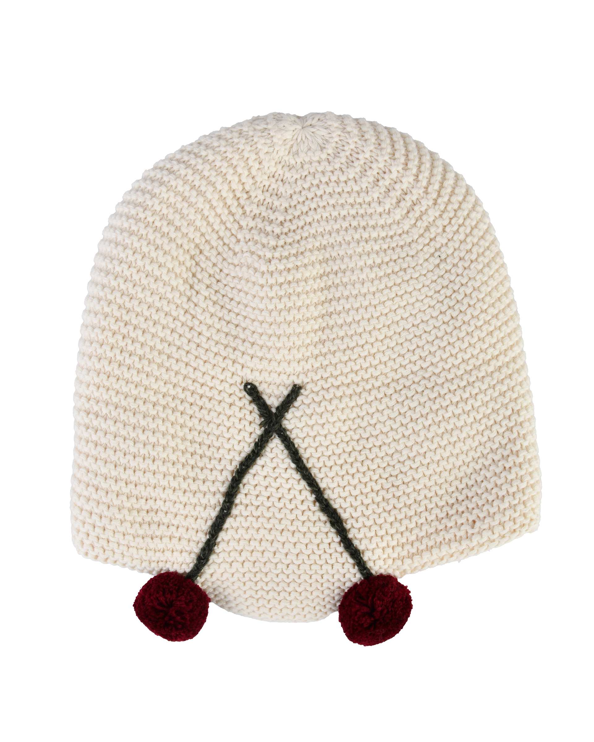 ست کلاه و شال گردن دخترانه شیری ملورینا Melorina طرح گیلاس کد 9111