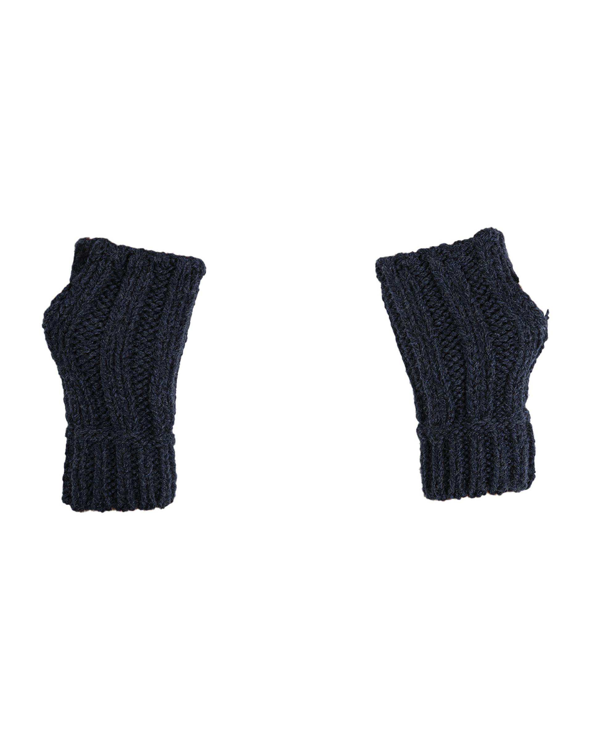 ست سه تکه کلاه و شال گردن و دستکش دخترانه پاپیون دار سرمه ای ملورینا Melorina کد 9114