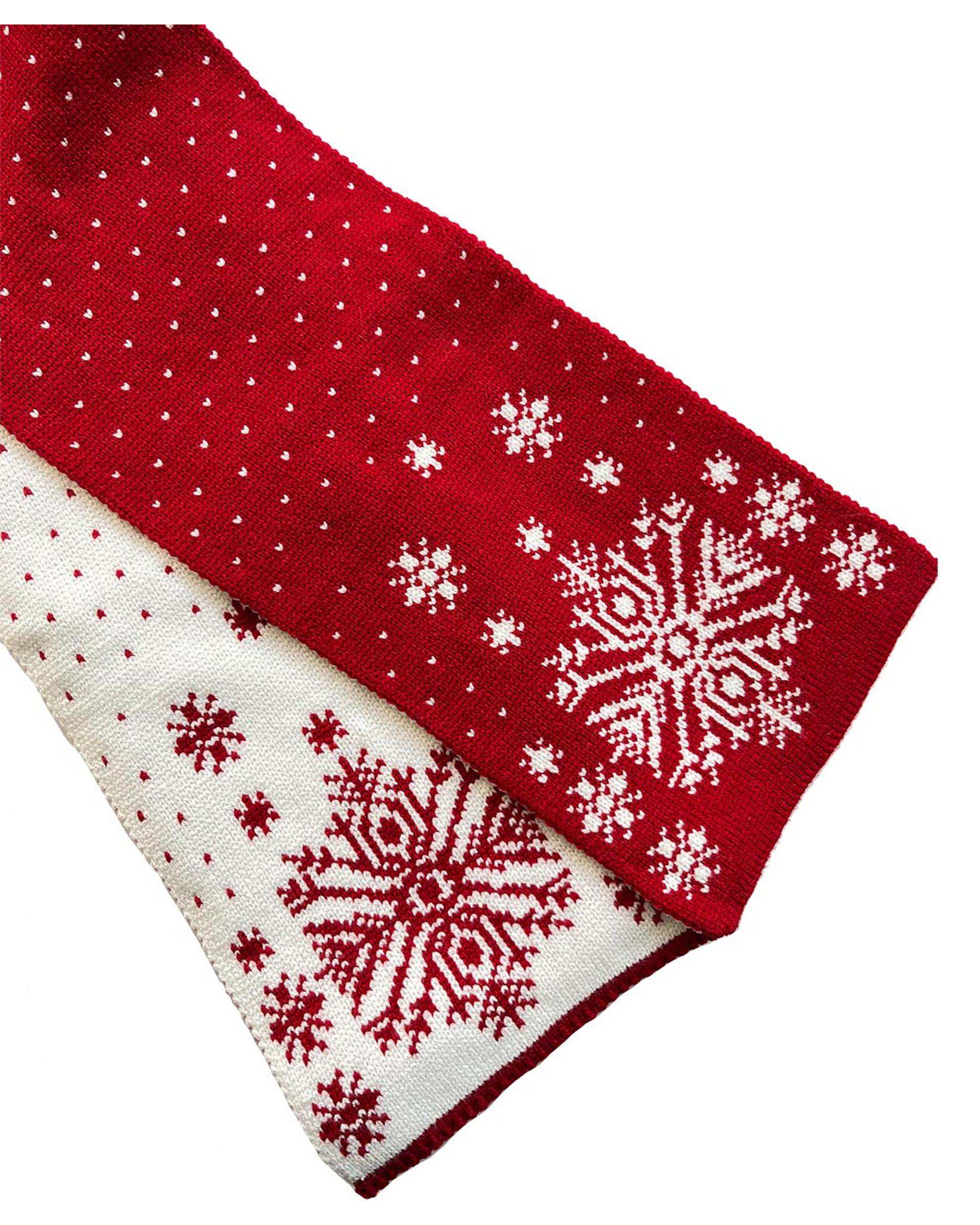 ست کلاه و شال گردن دورو بچگانه دونه برفی قرمز سفید ملورینا Melorina کد 09321