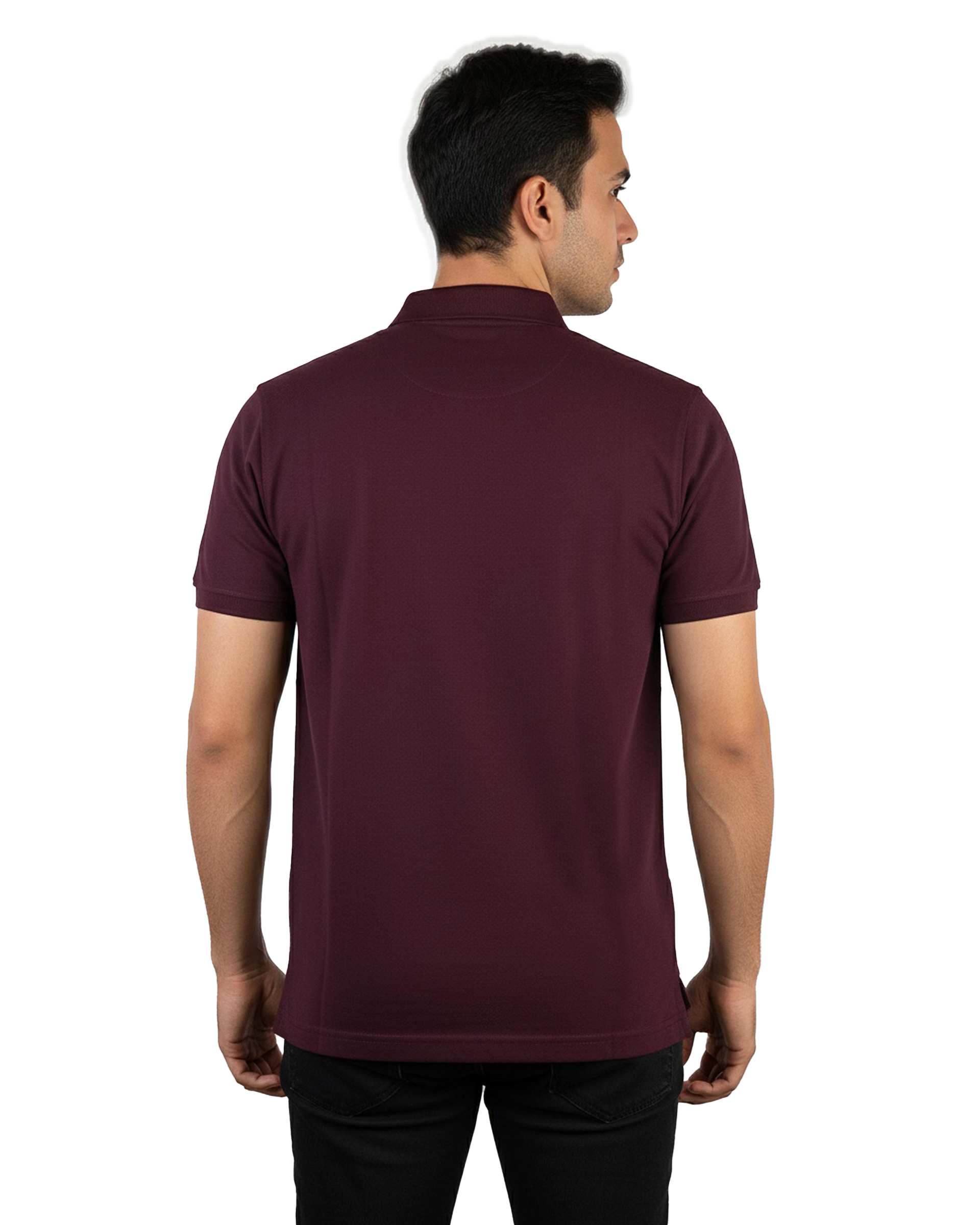 پولوشرت مردانه بادمجانی مل اند موژ Mel & Moj کد M09001