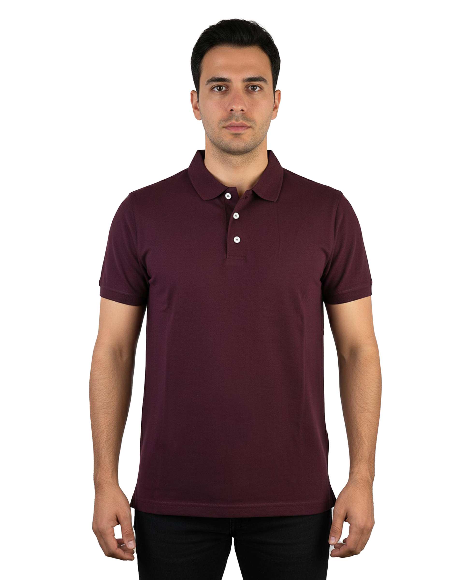 پولوشرت مردانه بادمجانی مل اند موژ Mel & Moj کد M09001