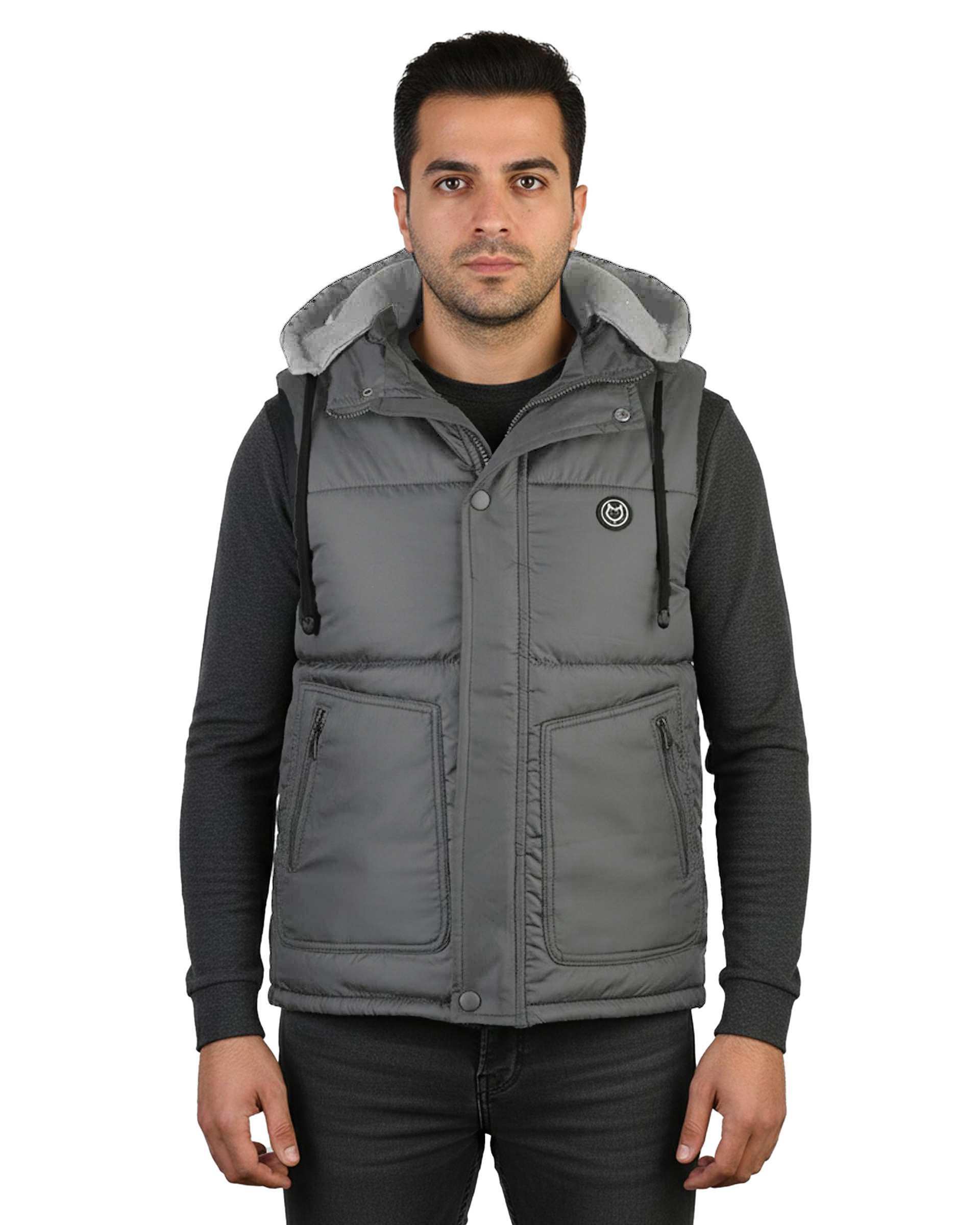 پافر مردانه طوسی تیره مل اند موژ Mel & Moj کد M09025