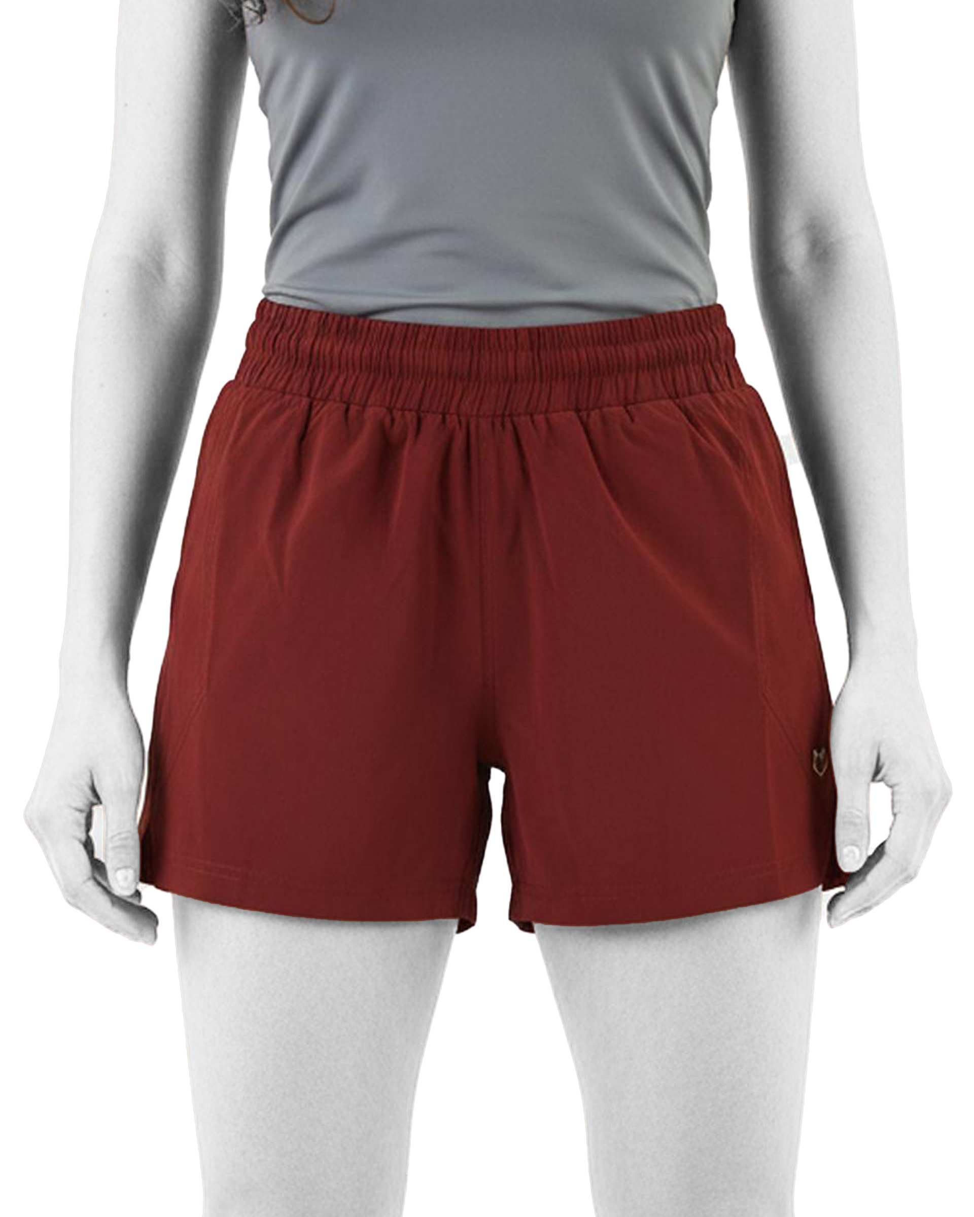 شلوارک ورزشی زنانه زرشکی مل اند موژ Mel & Moj کد W09031