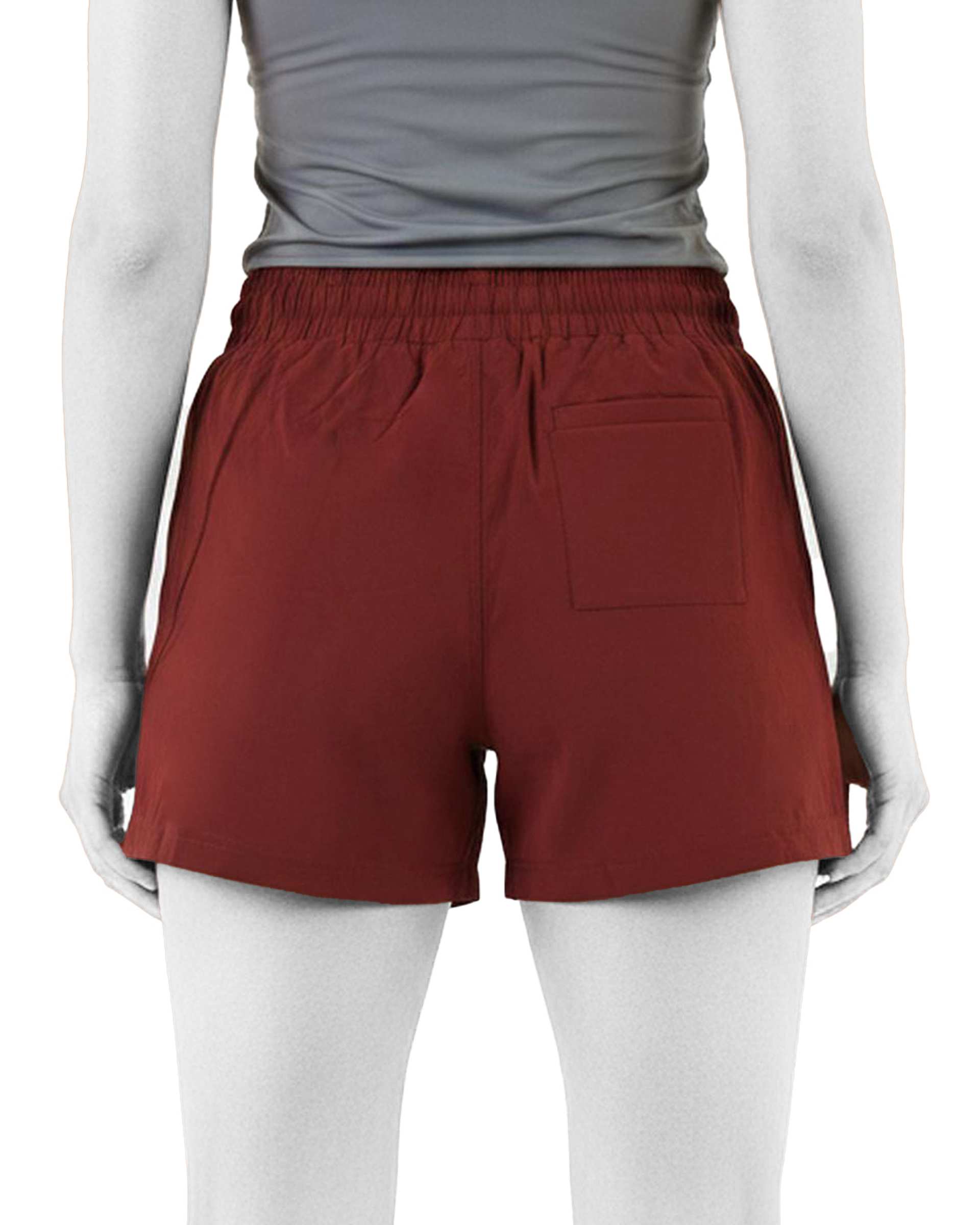 شلوارک ورزشی زنانه زرشکی مل اند موژ Mel & Moj کد W09031