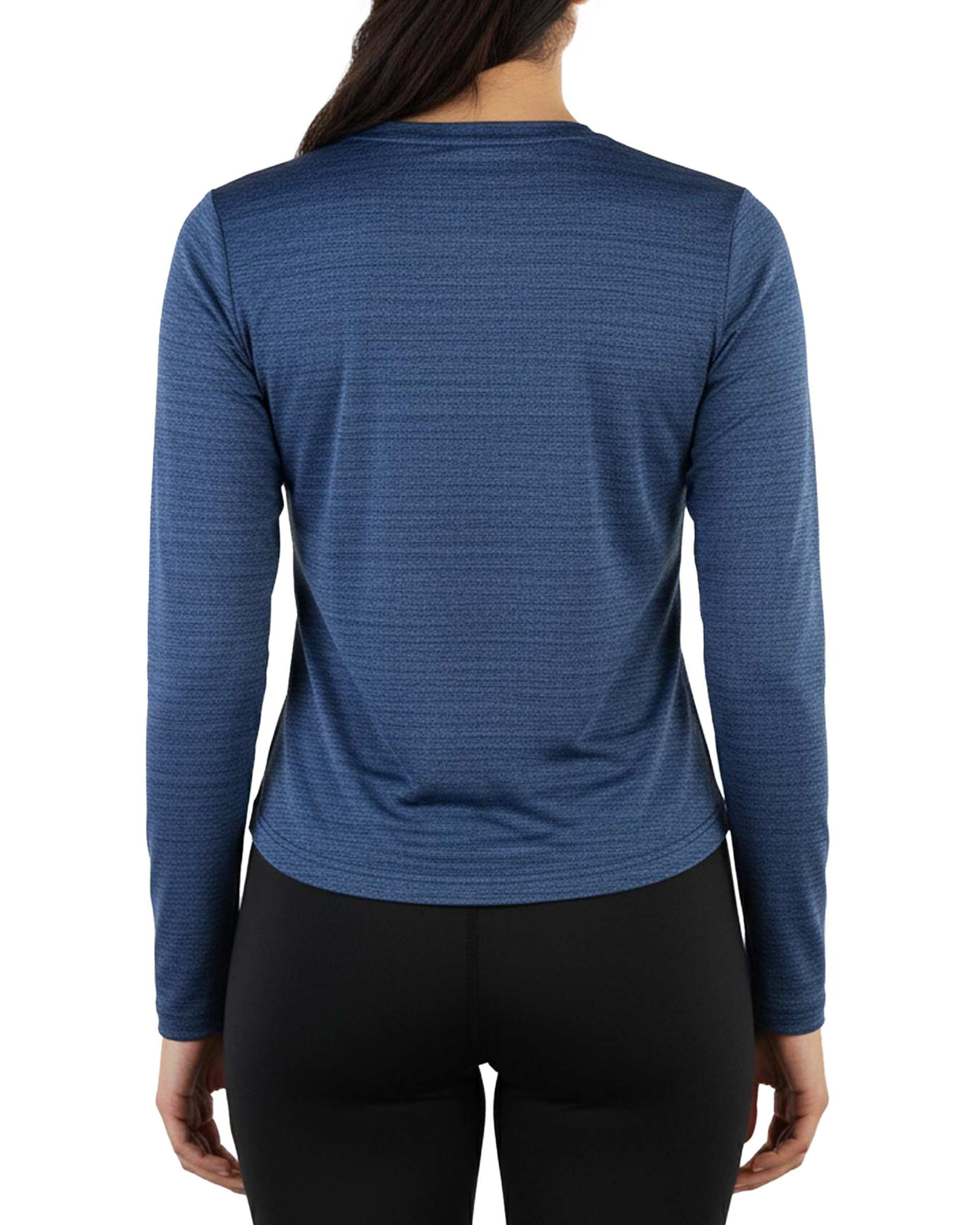 تی شرت ورزشی زنانه آستین بلند سرمه ای مل اند موژ Mel & Moj کد W09054