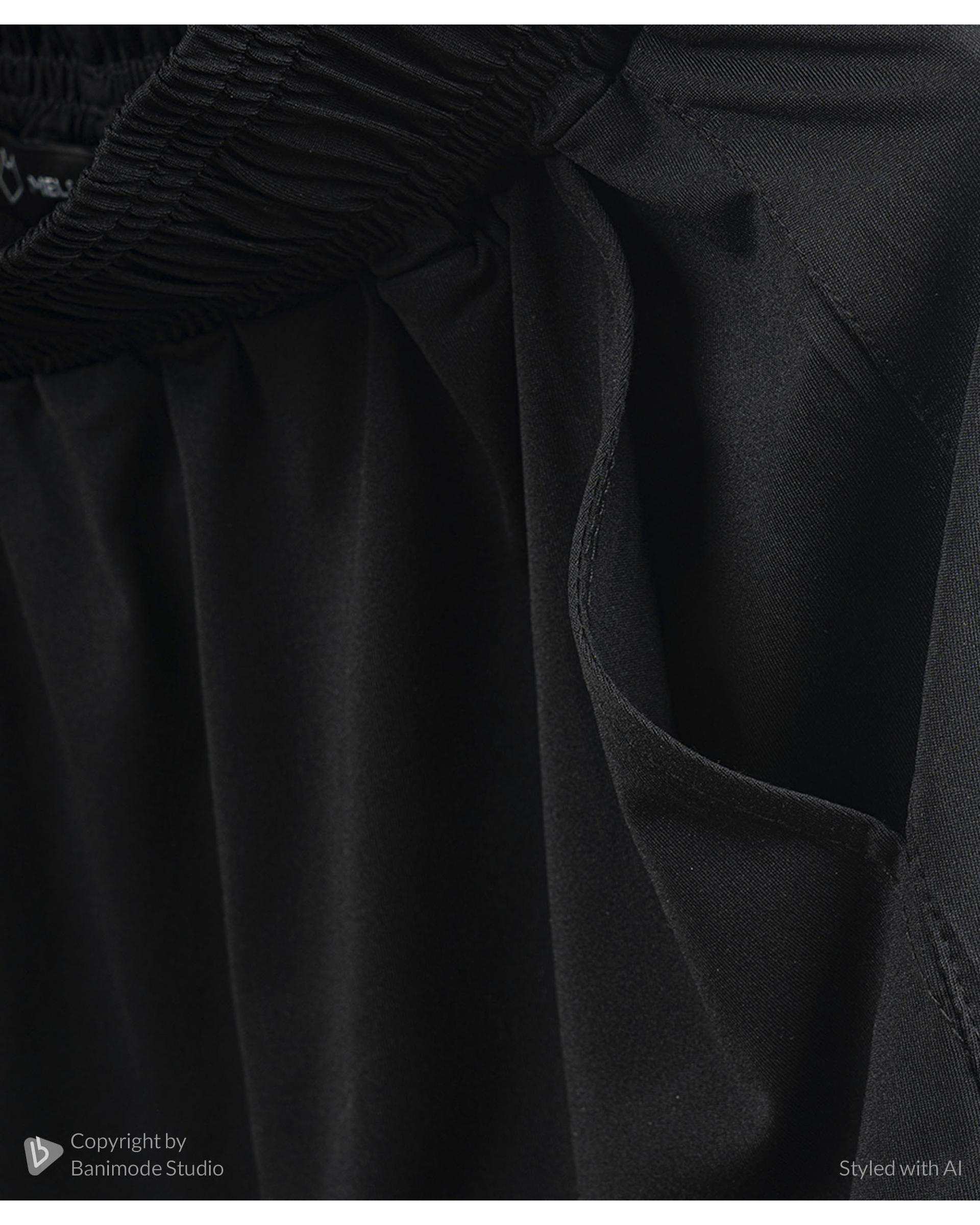 شلوارک ورزشی مردانه مشکی مل اند موژ Mel & Moj کد M09066