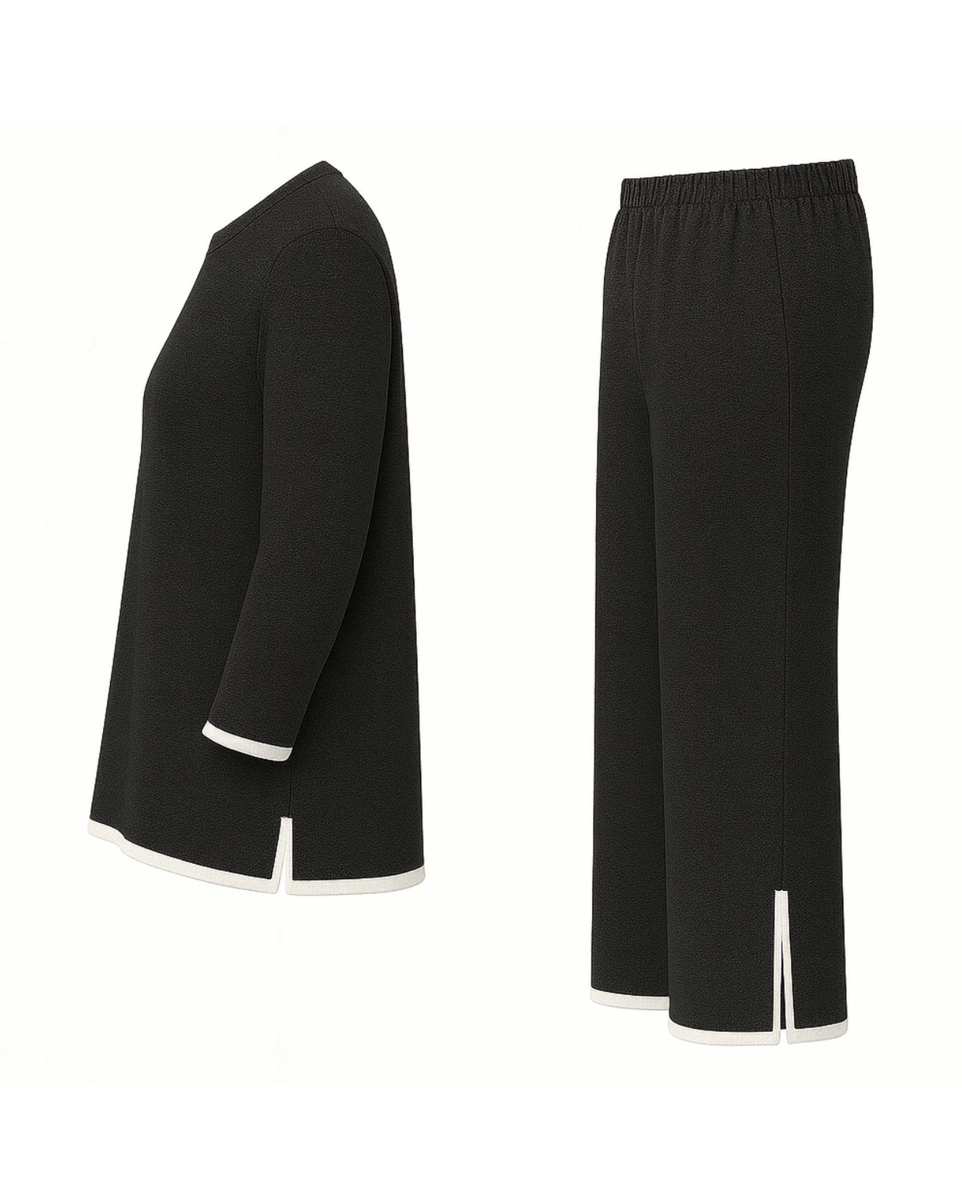 ست پلیور و شلوار بافت زنانه مشکی ورشه Vershe مدل نسترن 1