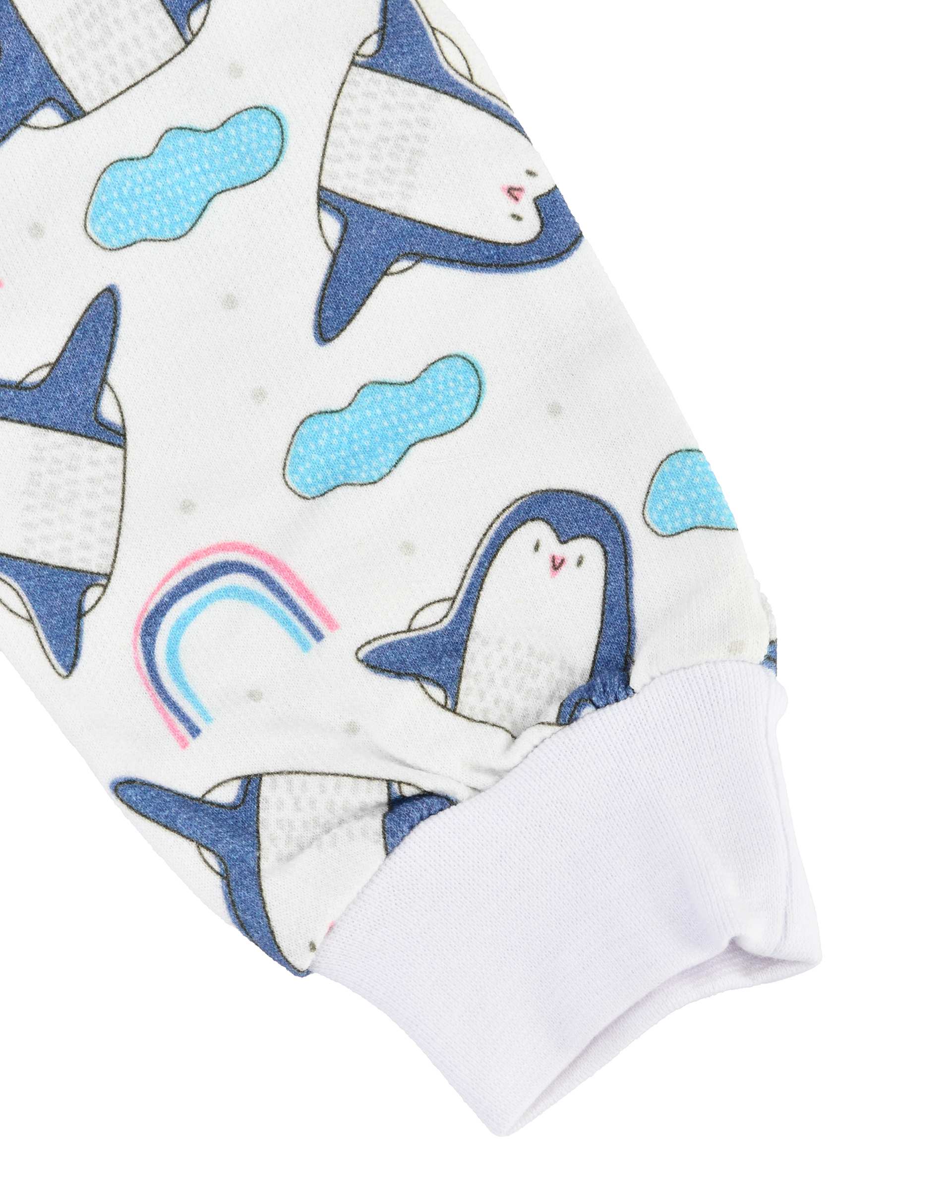 ست سویشرت و شلوار بچگانه گیزولان Gizolan طرح پنگوئن و رنگین کمان مدل SF38