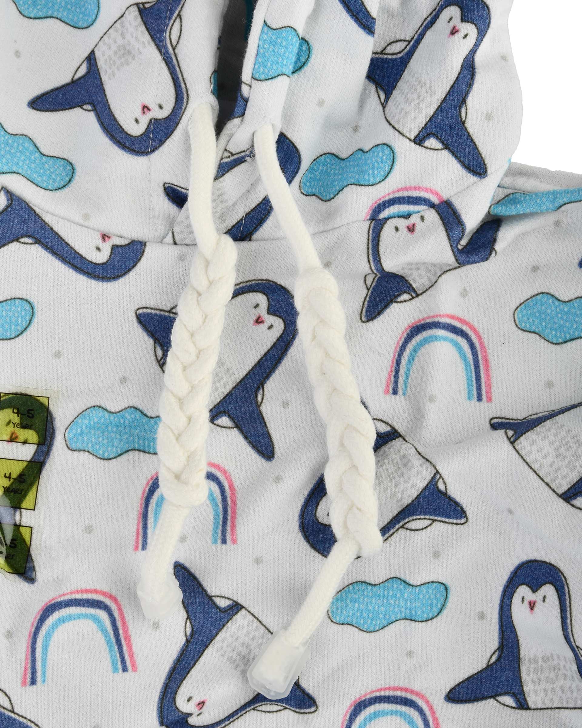 ست هودی و شلوار بچگانه گیزولان Gizolan طرح پنگوئن و رنگین کمان مدل SF42