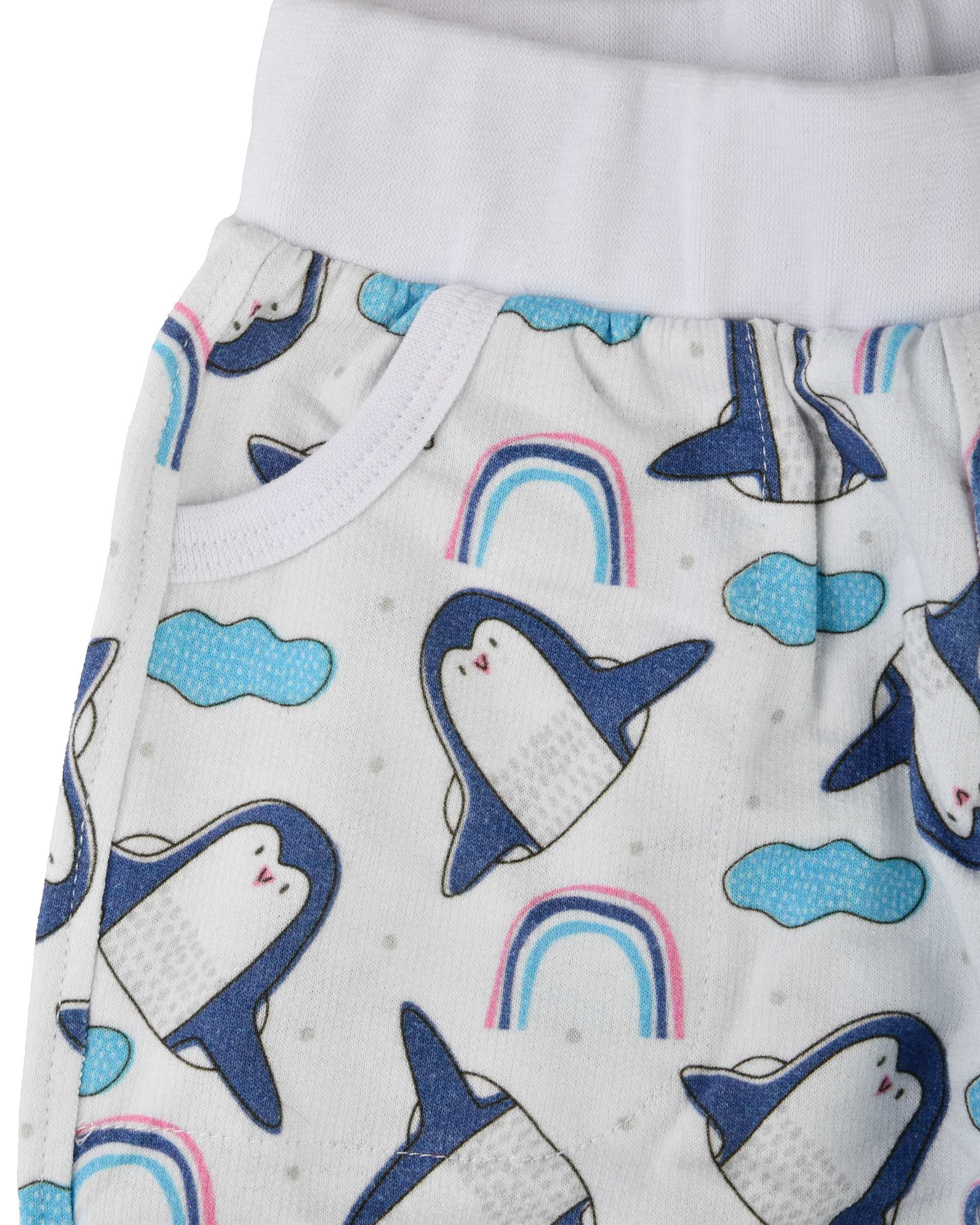 ست هودی و شلوار بچگانه گیزولان Gizolan طرح پنگوئن و رنگین کمان مدل SF42