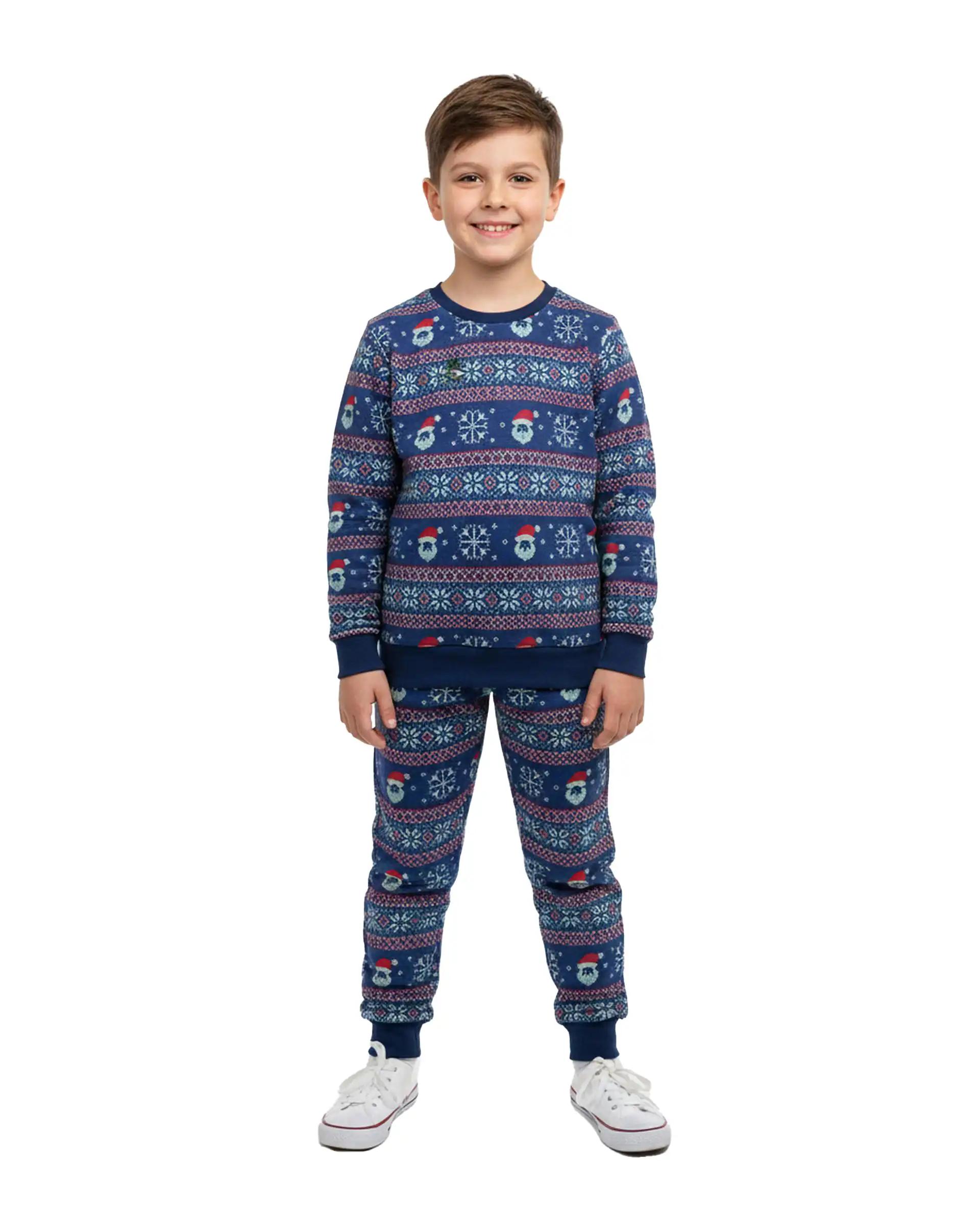 ست سویشرت و شلوار بچگانه گیزولان Gizolan طرح بابانوئل مدل SF46