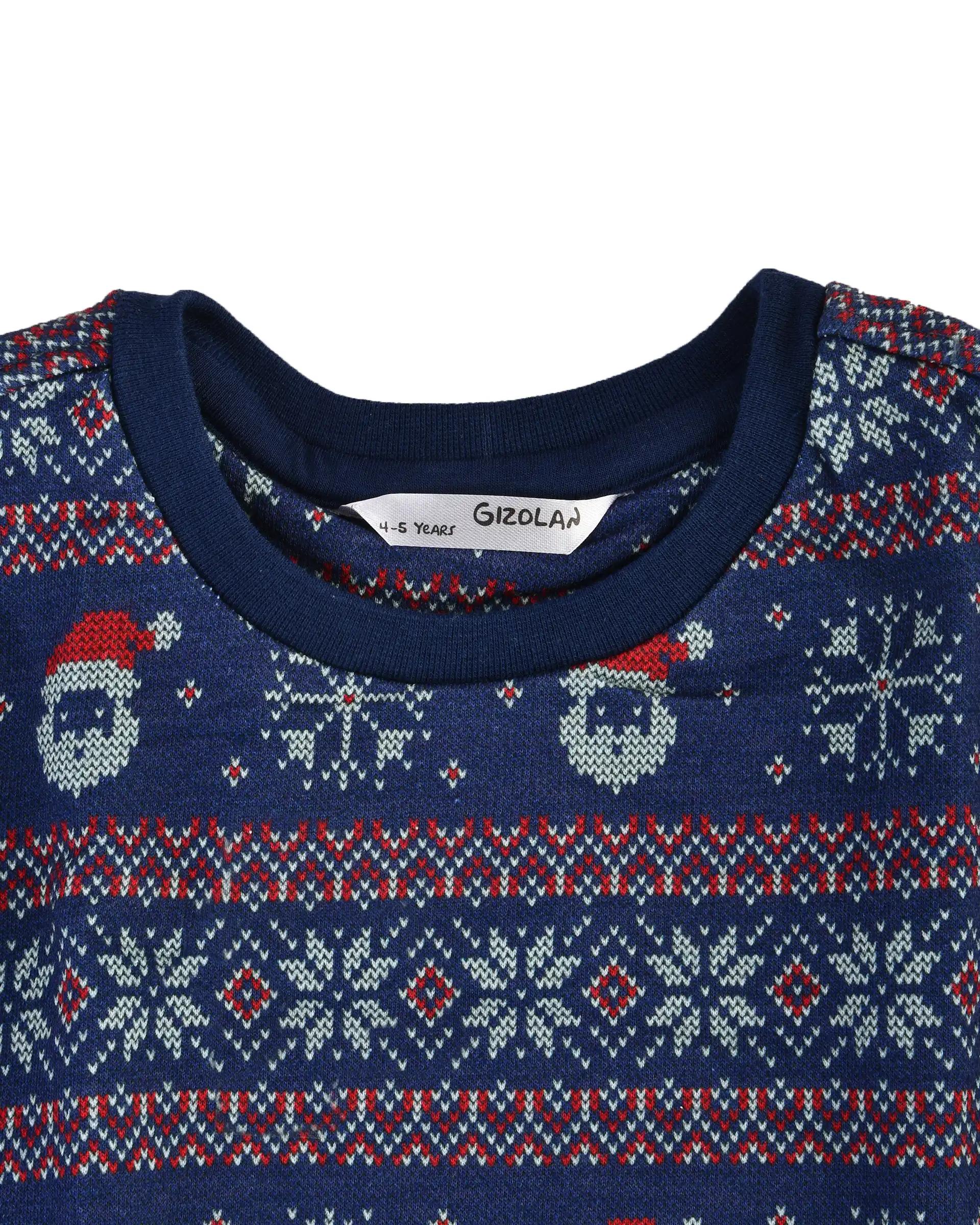 ست سویشرت و شلوار بچگانه گیزولان Gizolan طرح بابانوئل مدل SF46