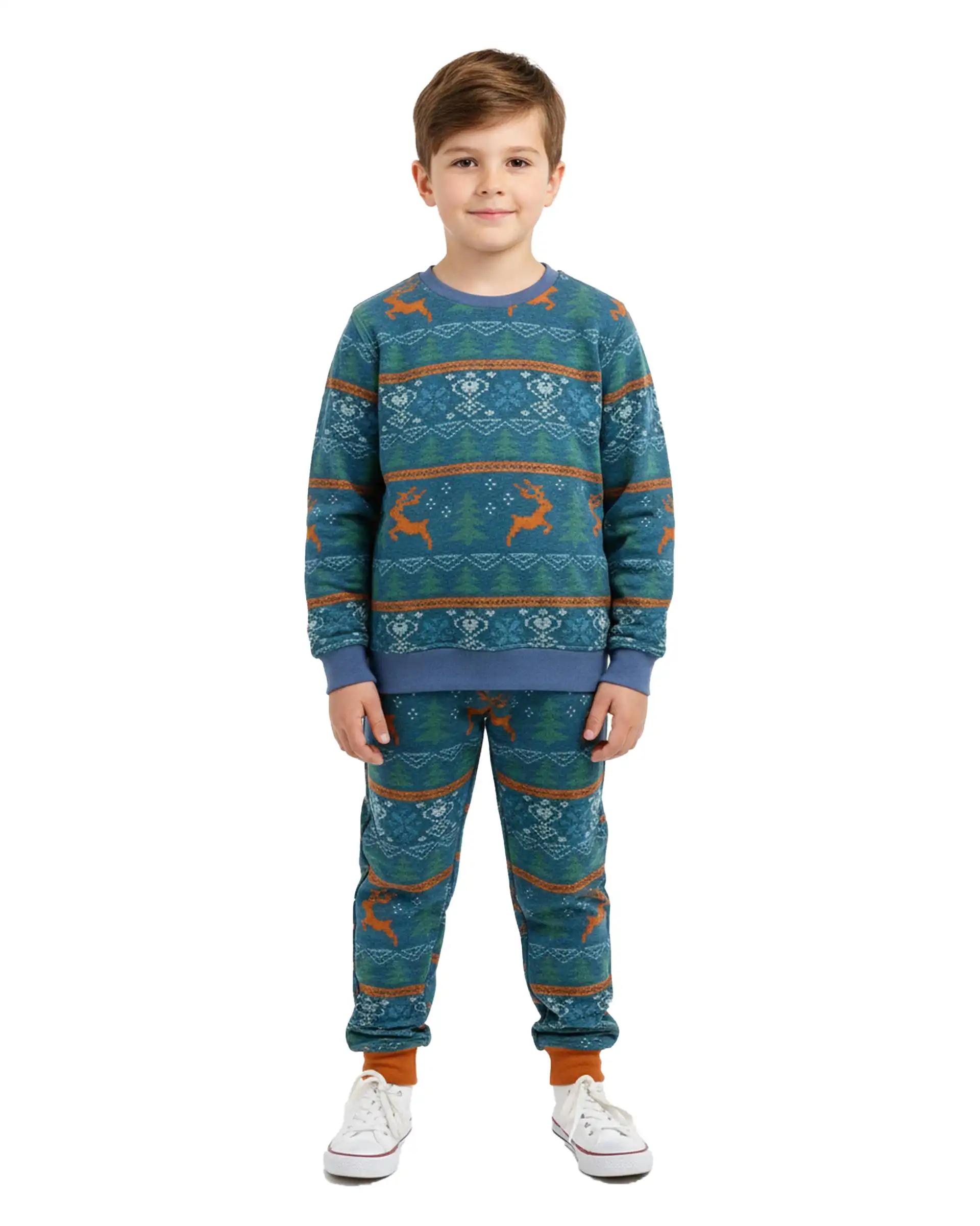 ست سویشرت و شلوار بچگانه گیزولان Gizolan طرح کریسمس مدل SF50