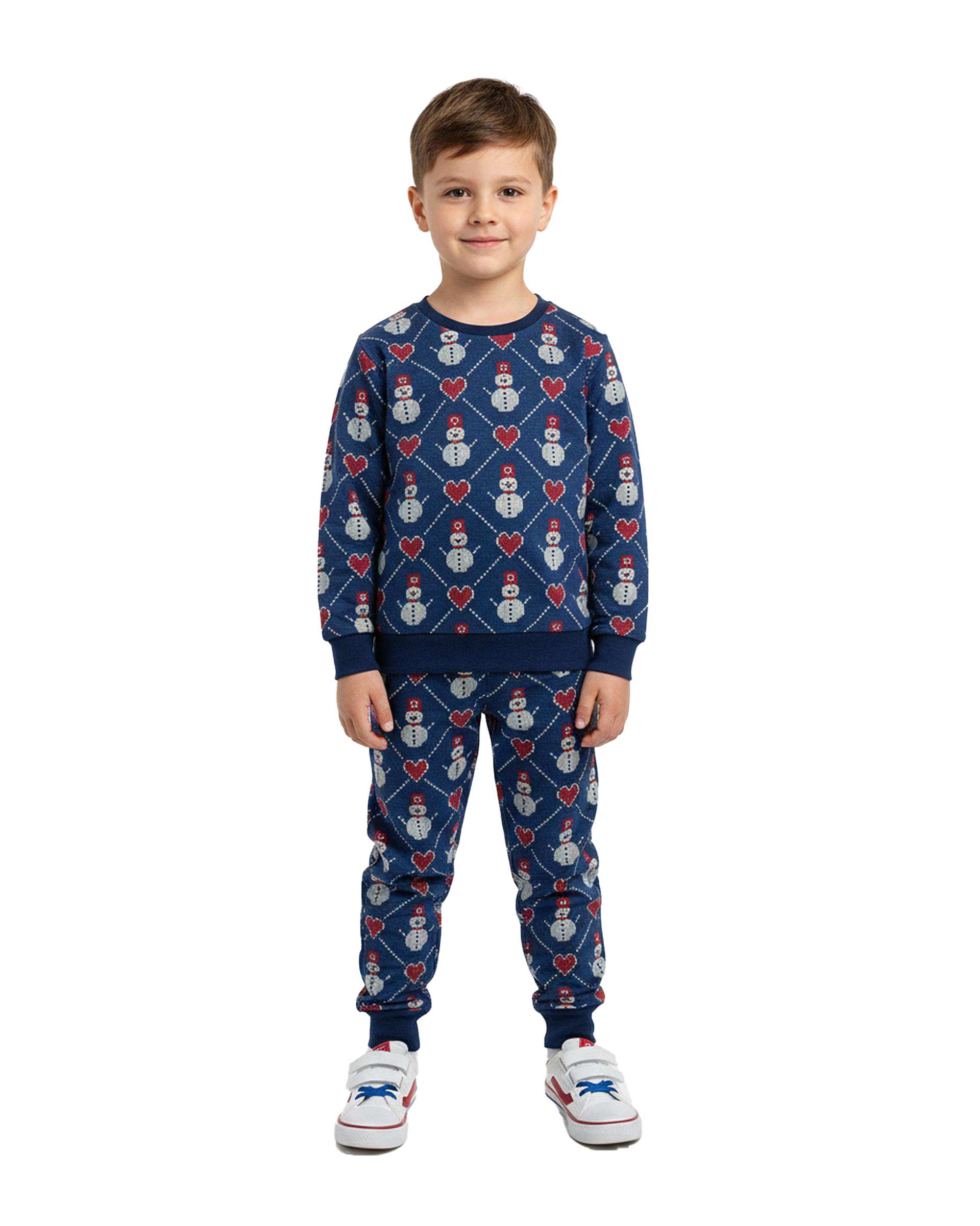 ست سویشرت و شلوار بچگانه گیزولان Gizolan طرح آدم برفی و قلب کد SF54