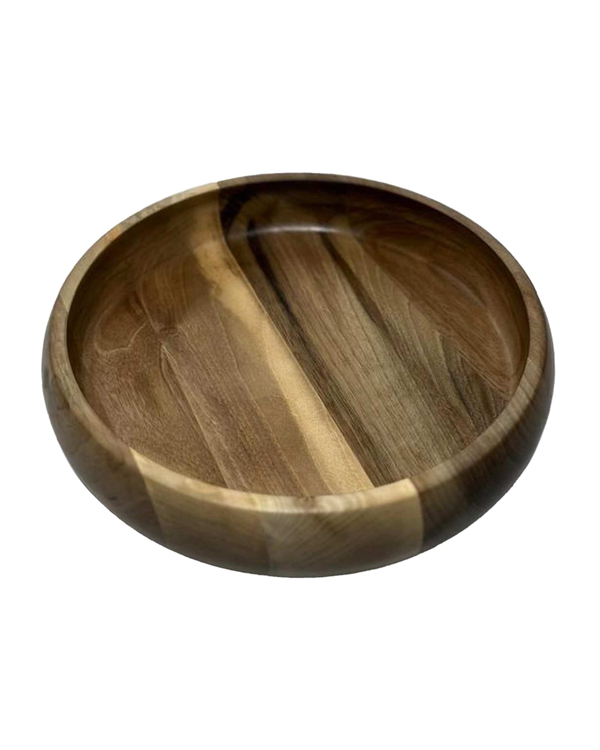 کاسه میوه خوری چوب گردو هانشوود Hanshwood طرح خمره ای قطر 35 سانتی متر