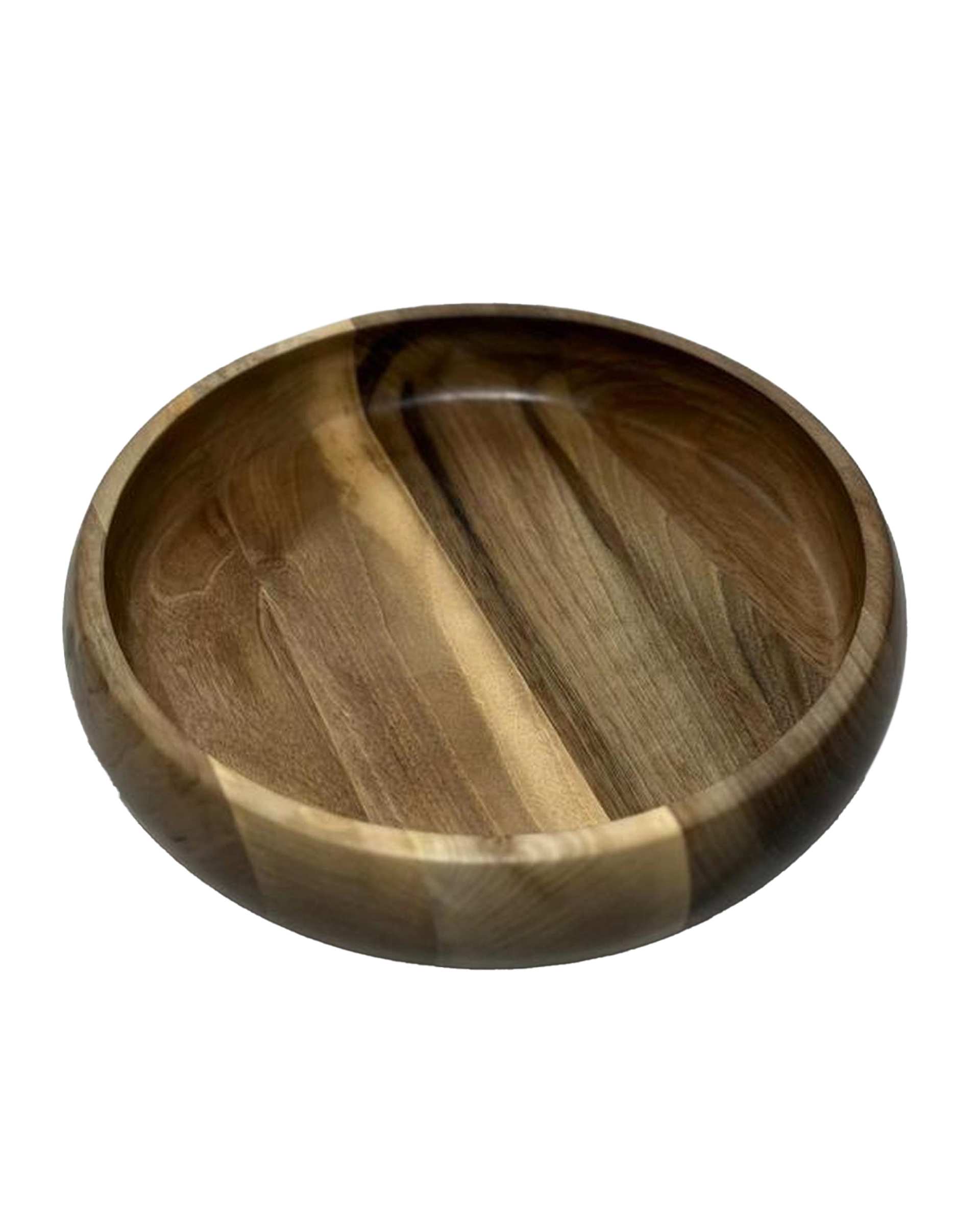 کاسه میوه خوری چوب گردو هانشوود Hanshwood طرح خمره ای قطر 30 سانتی متر