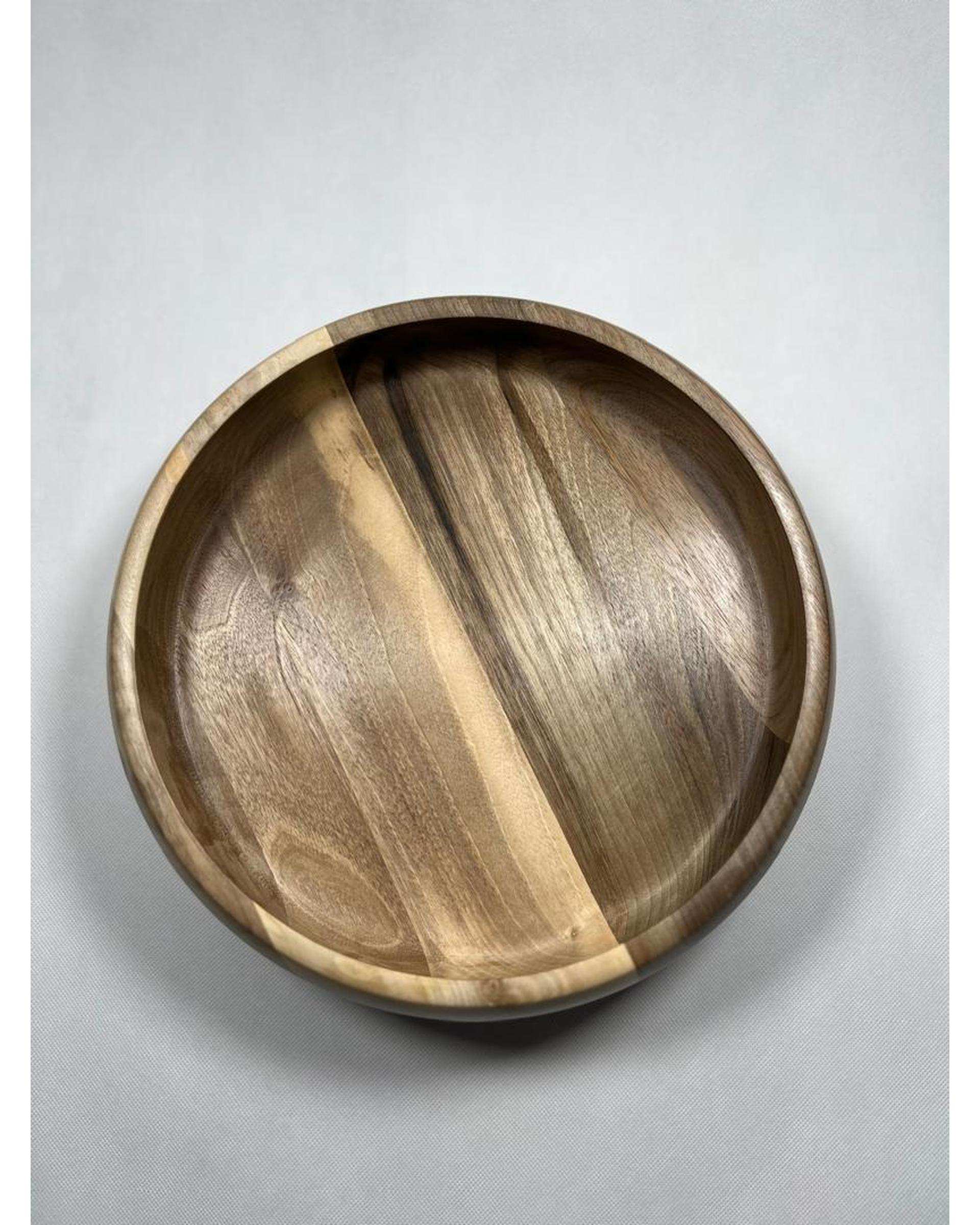 کاسه میوه خوری چوب گردو هانشوود Hanshwood طرح خمره ای قطر 30 سانتی متر