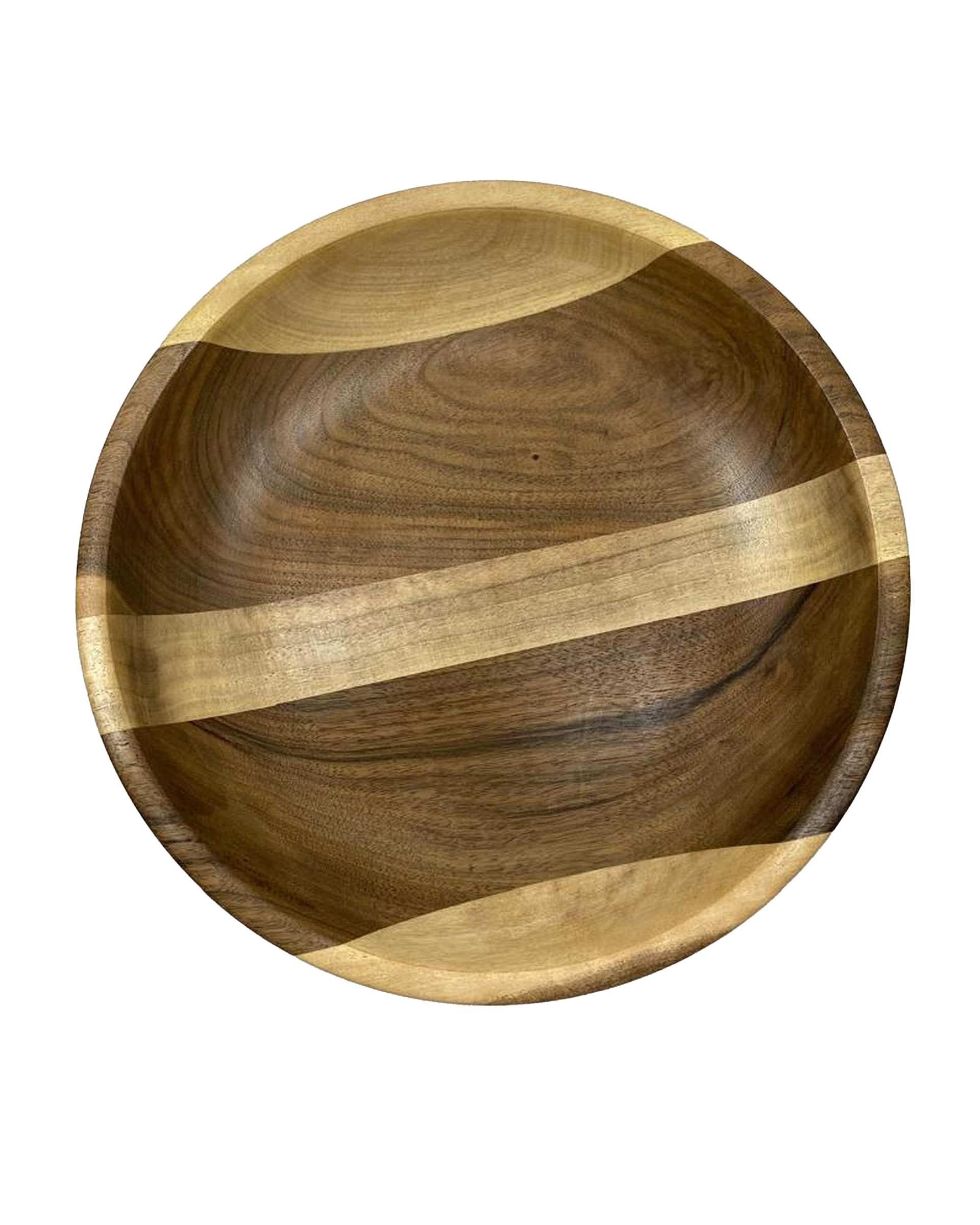 کاسه میوه خوری چوب گردو هانشوود Hanshwood طرح دهنه باز قطر 35 سانتی متری