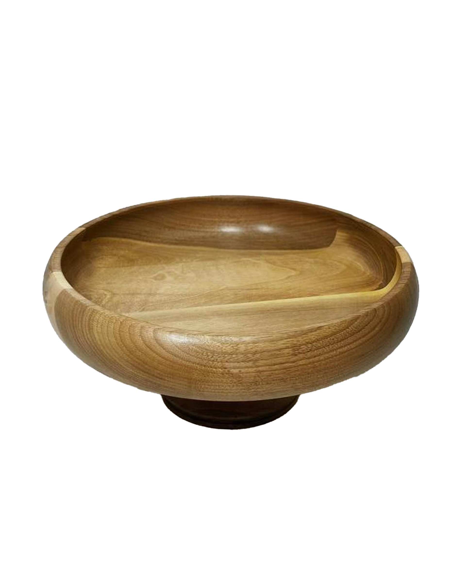 کاسه میوه خوری پایه دار چوب گردو هانشوود Hanshwood طرح خمره ای قطر 30 سانتی متر