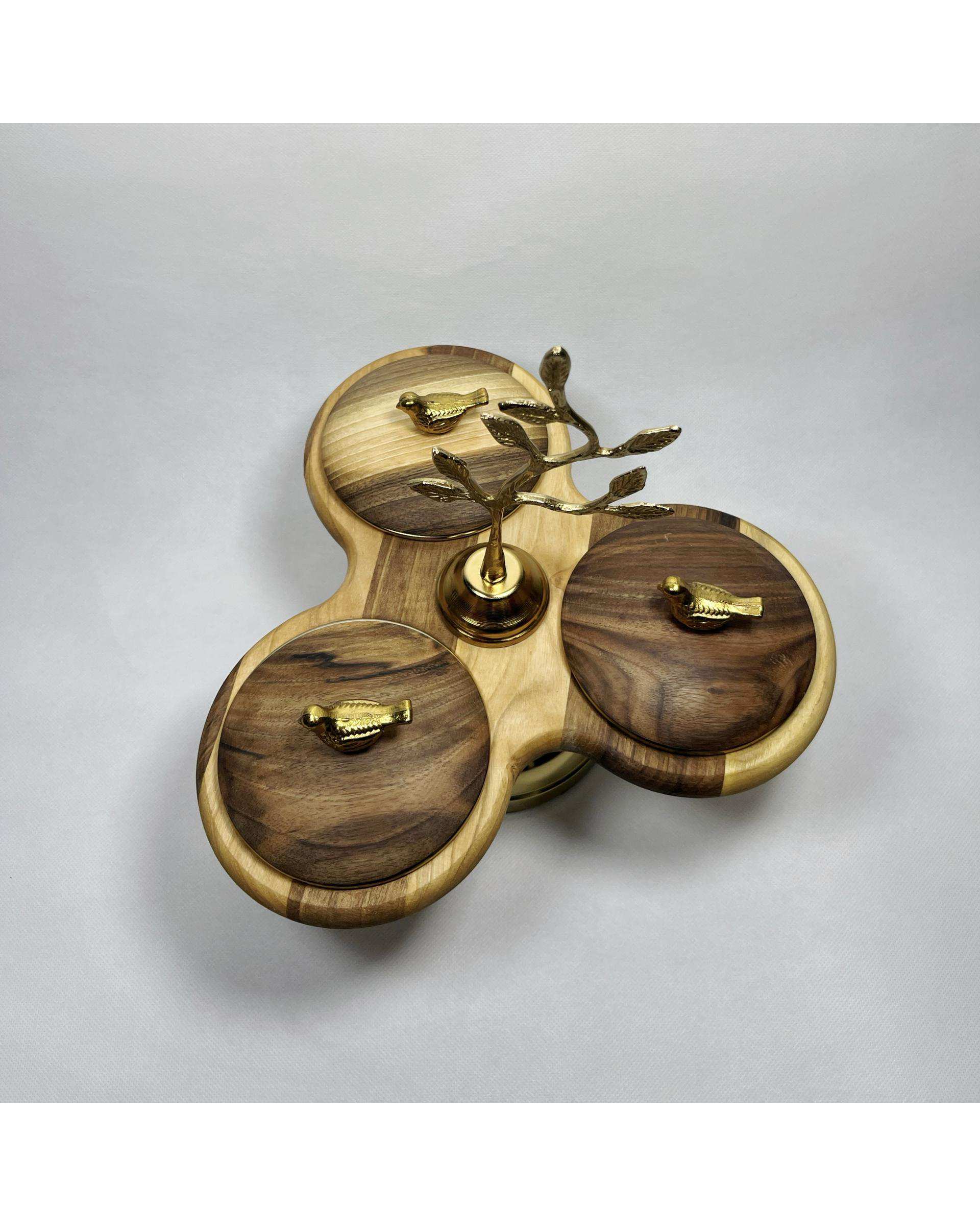 اردورخوری سه تکه پایدار ترکیب چوب گردو و فلز هانشوود Hanshwood