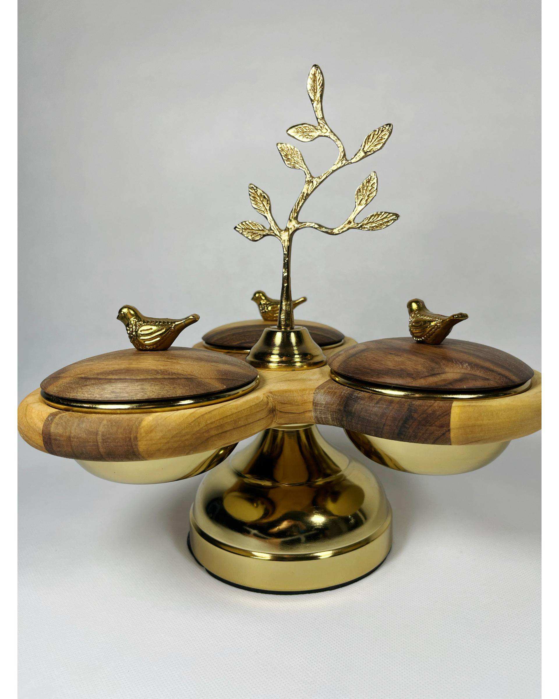 اردورخوری سه تکه پایدار ترکیب چوب گردو و فلز هانشوود Hanshwood