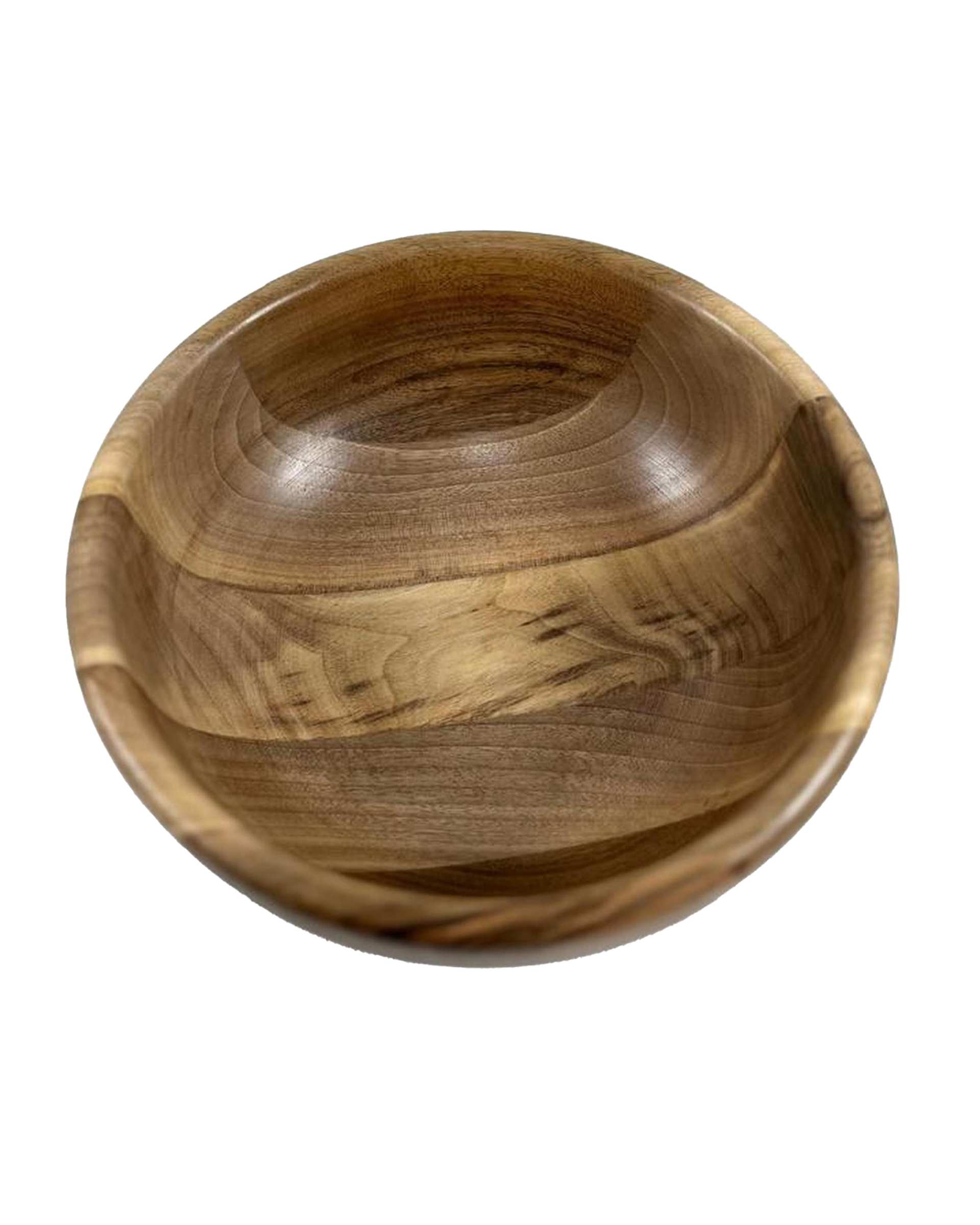 کاسه سالاد خوری گود چوب گردو هانشوود Hanshwood قطر 25 سانتی متر