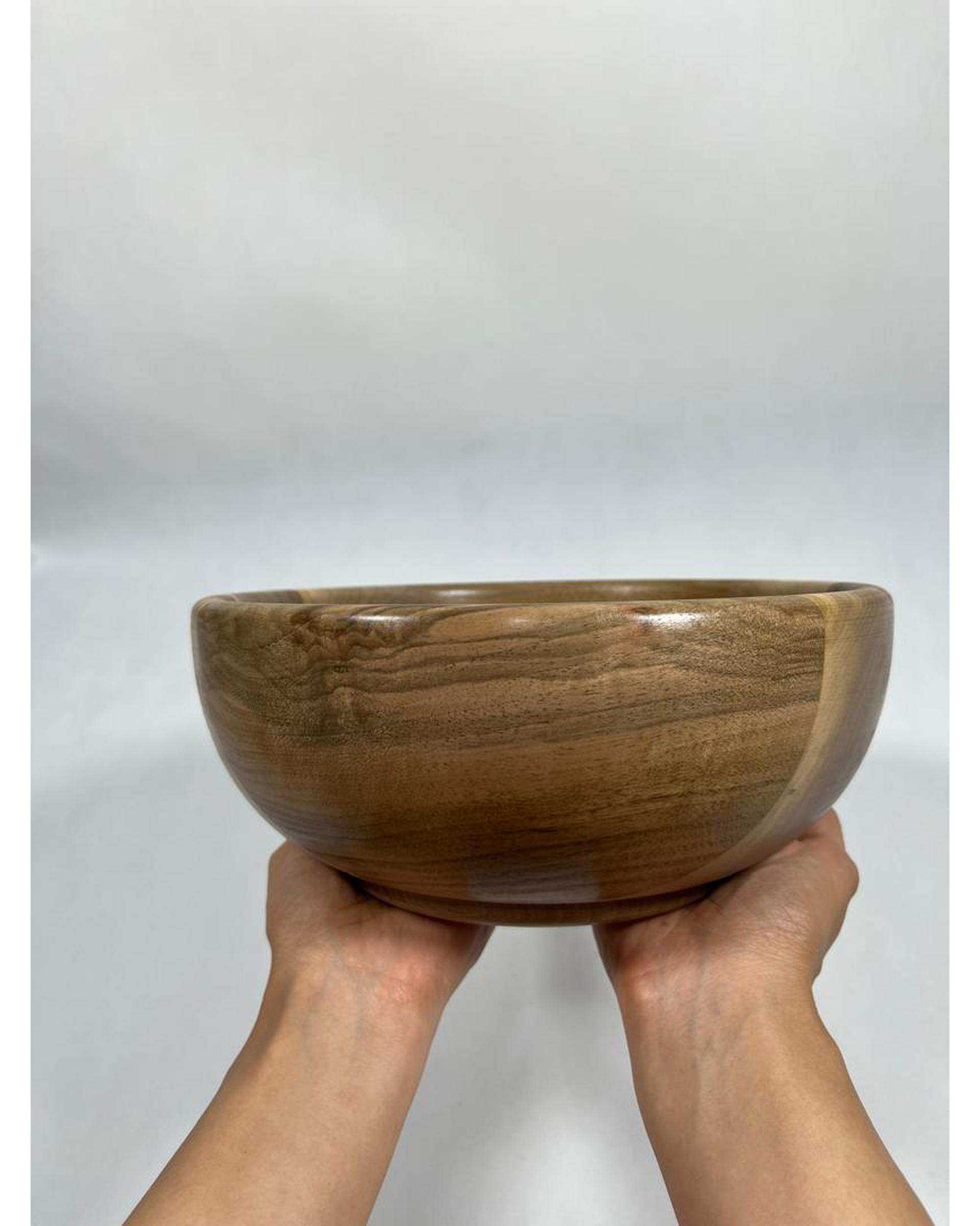 کاسه سالاد خوری گود چوب گردو هانشوود Hanshwood قطر 25 سانتی متر