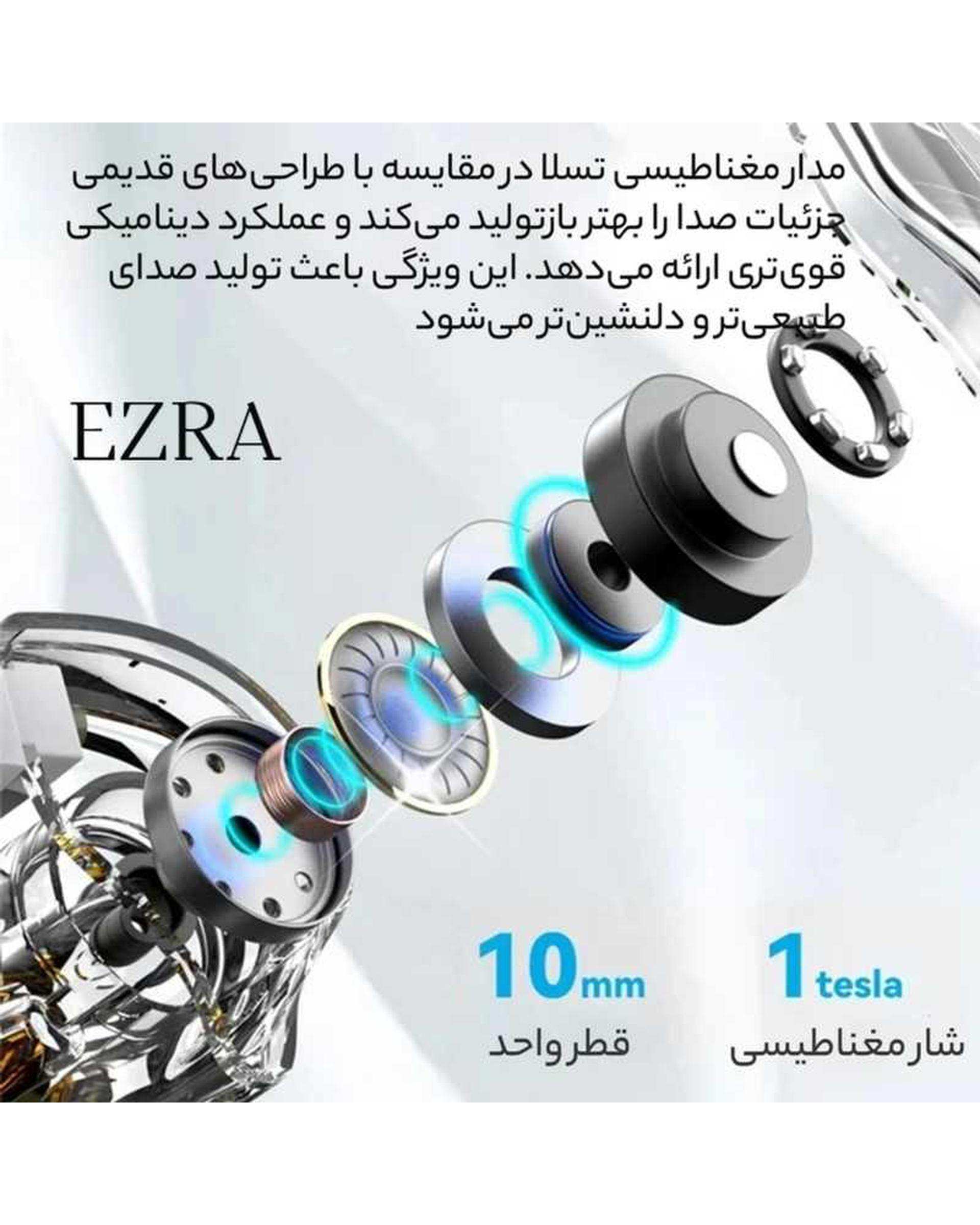 هندزفری سیمی مشکی آزرا EZRA مدل EP125