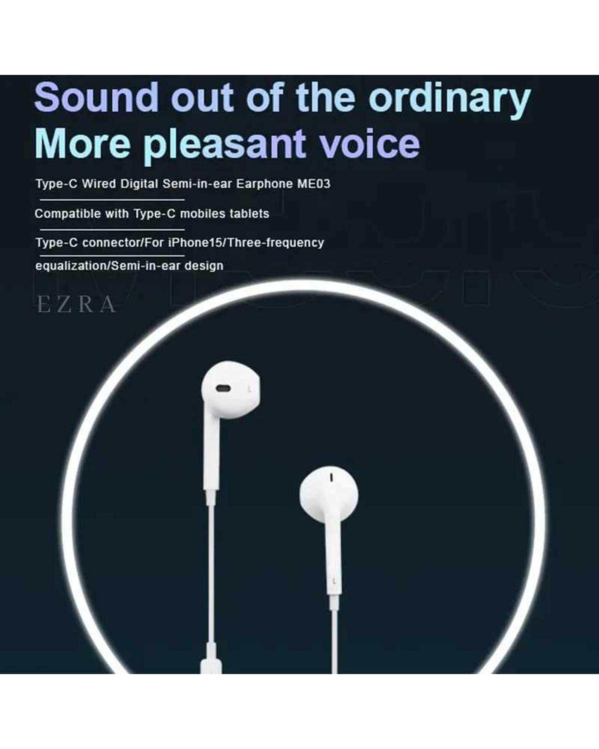 هندزفری سیمی سفید آزرا EZRA مدل EP119