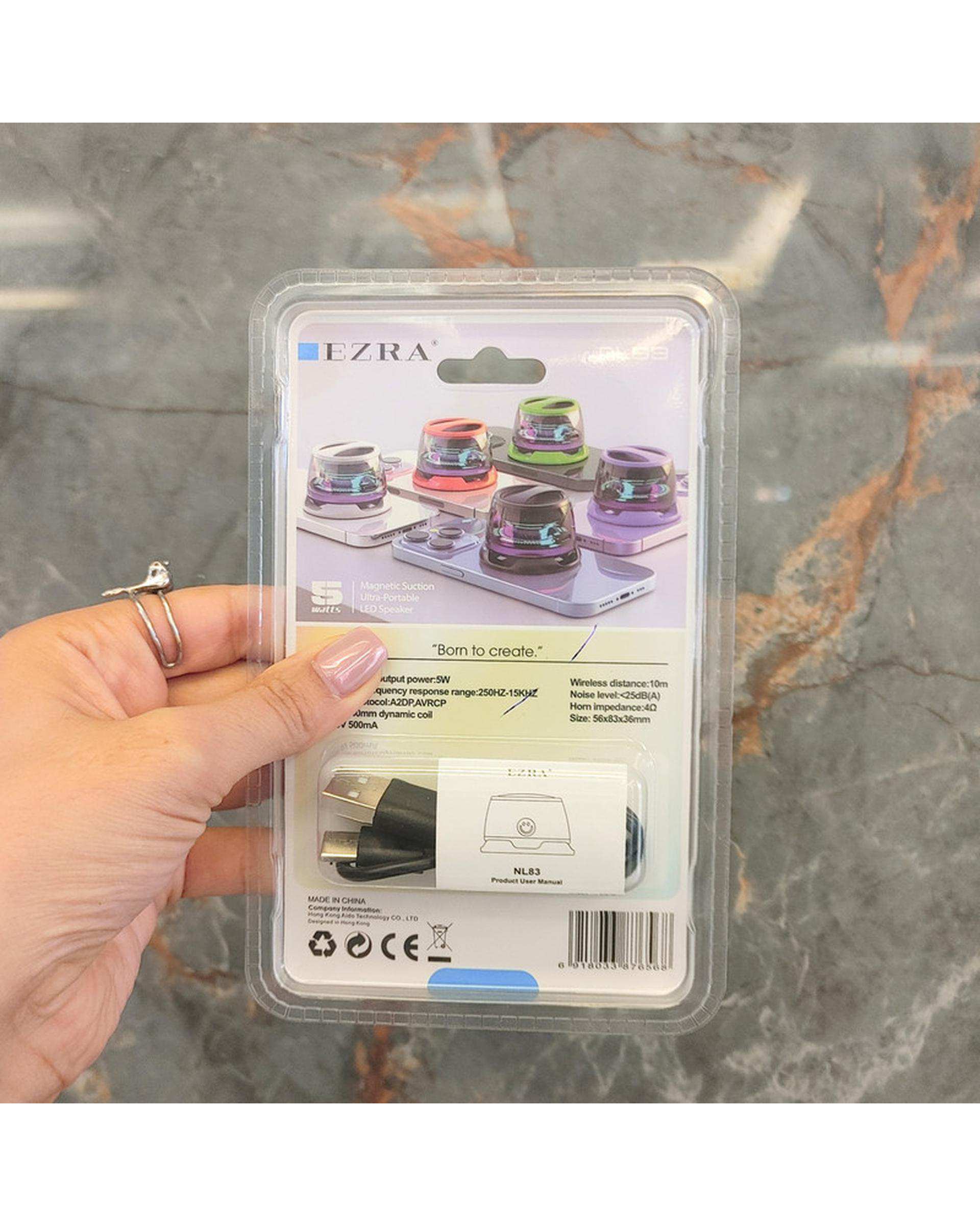 اسپیکر بلوتوثی بنفش آزرا ezra مدل NL83