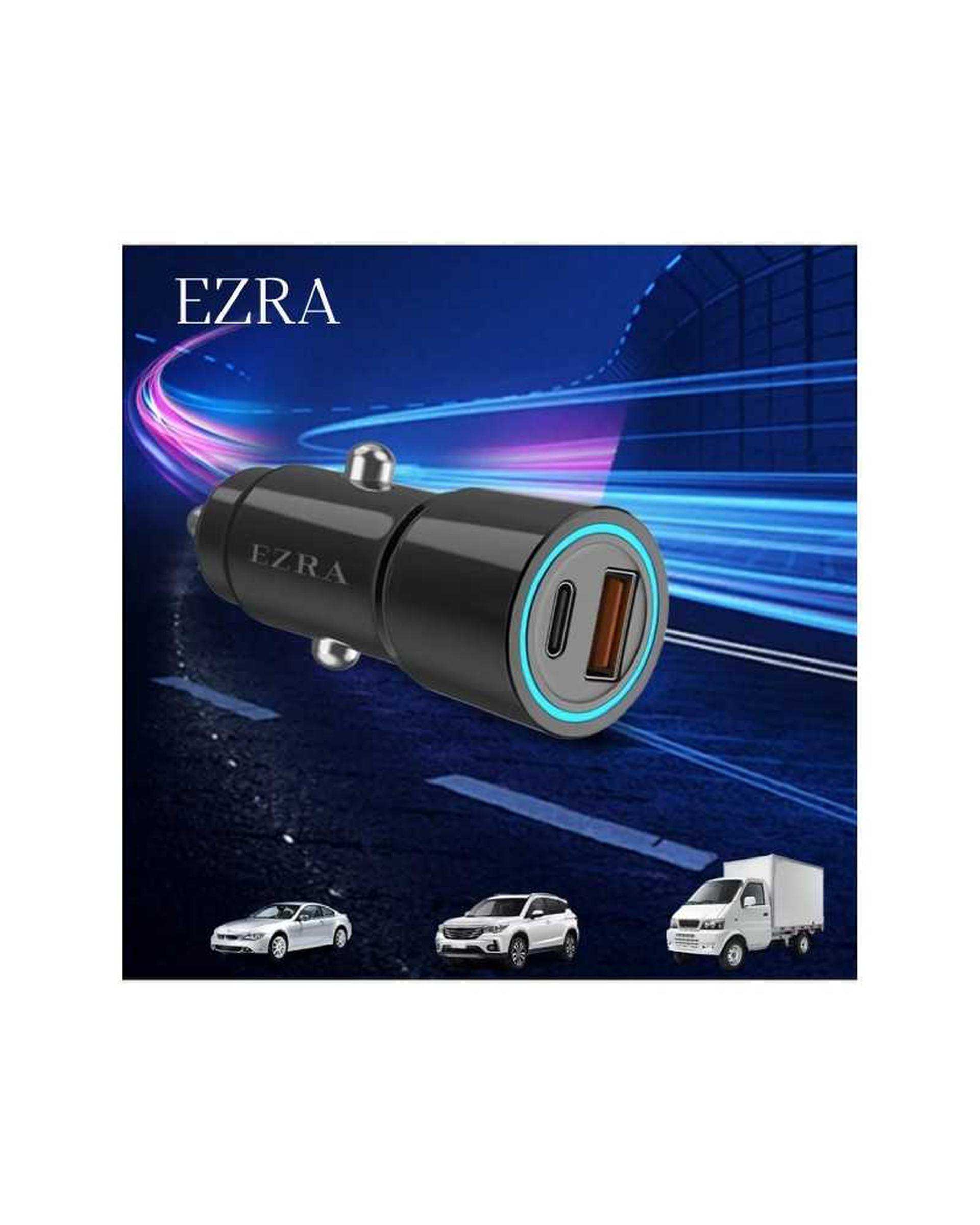 شارژر فندکی مشکی آزرا EZRA مدل CR57