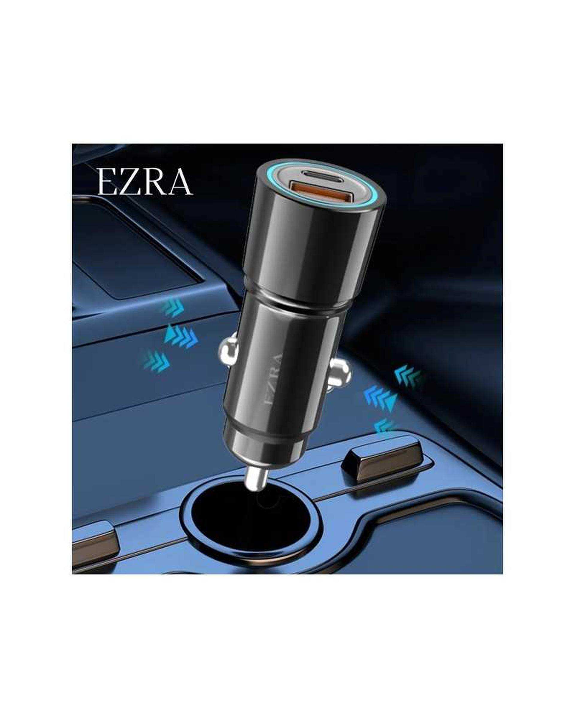 شارژر فندکی مشکی آزرا EZRA مدل CR57