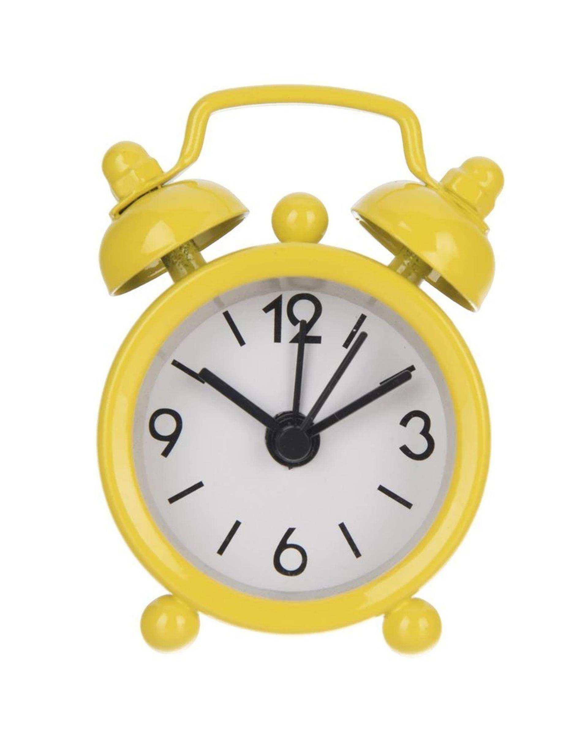 ساعت رومیزی زنگ دار زرد مدل کوارتز 01