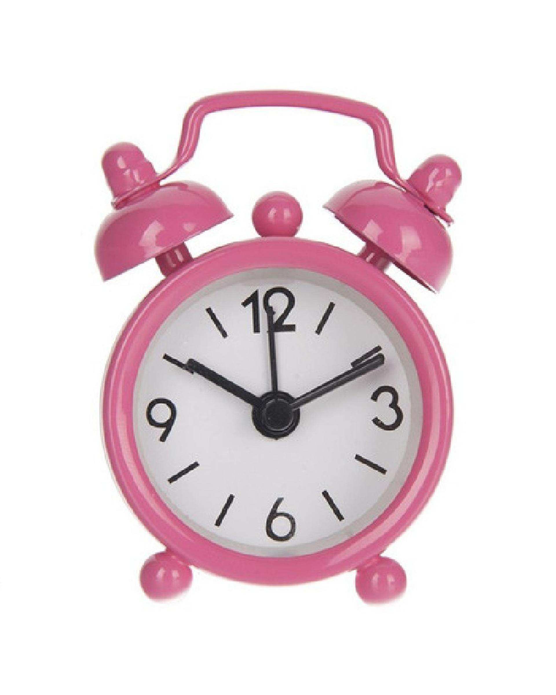 ساعت رومیزی زنگ دار صورتی مدل کوارتز 01