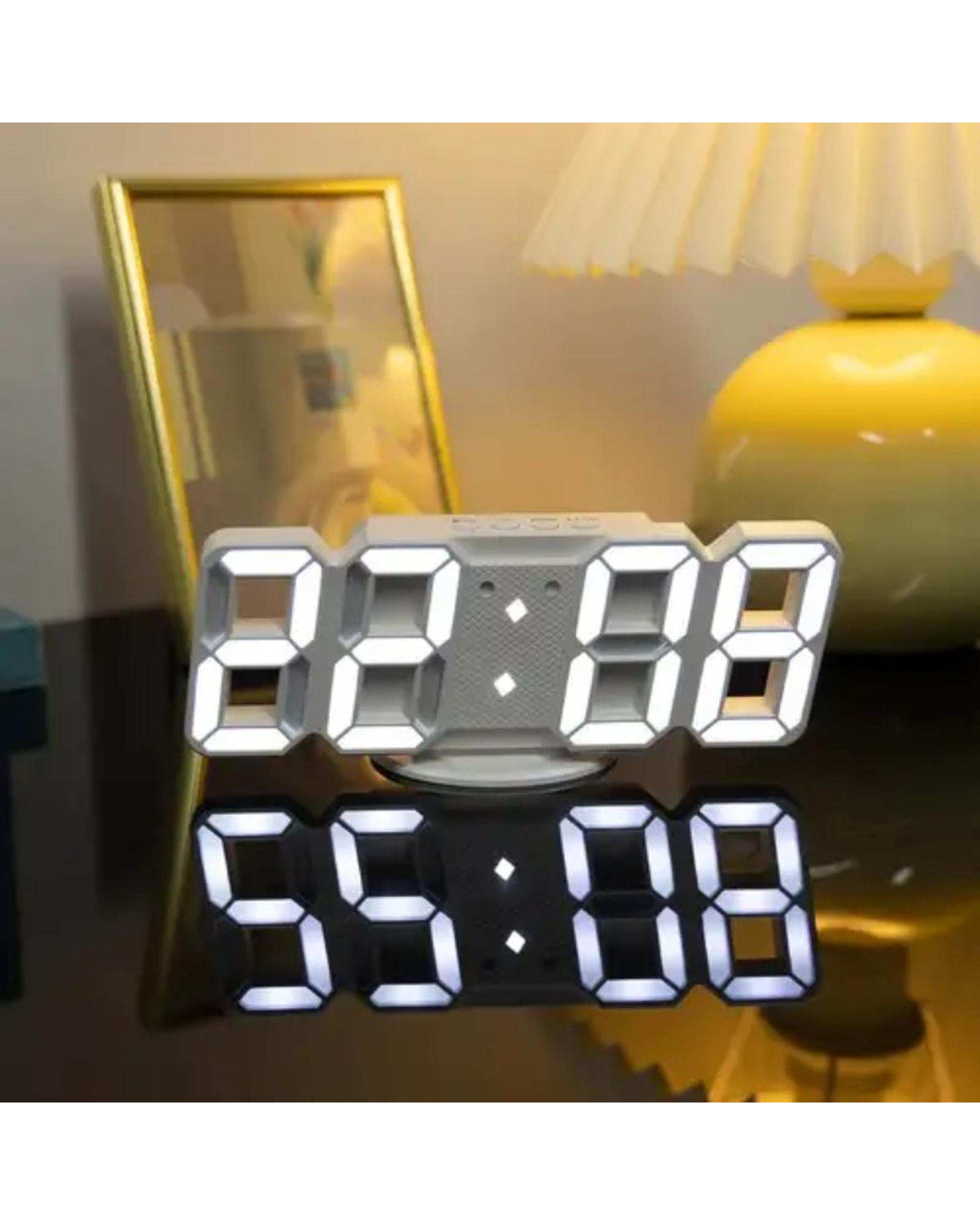 ساعت هوشمند رومیزی و دیواری سفید مدل 3dواتان