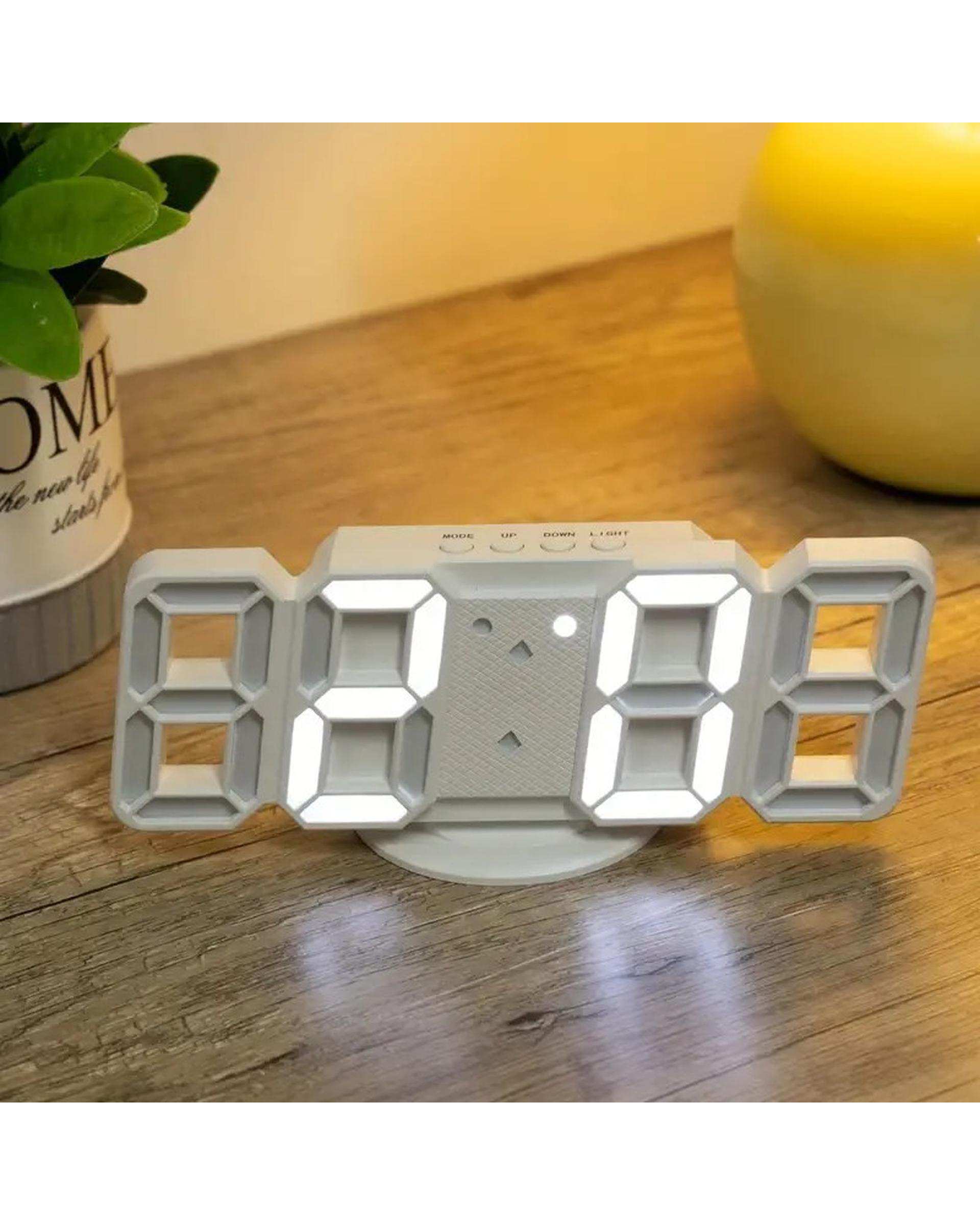 ساعت هوشمند رومیزی و دیواری سفید مدل 3dواتان