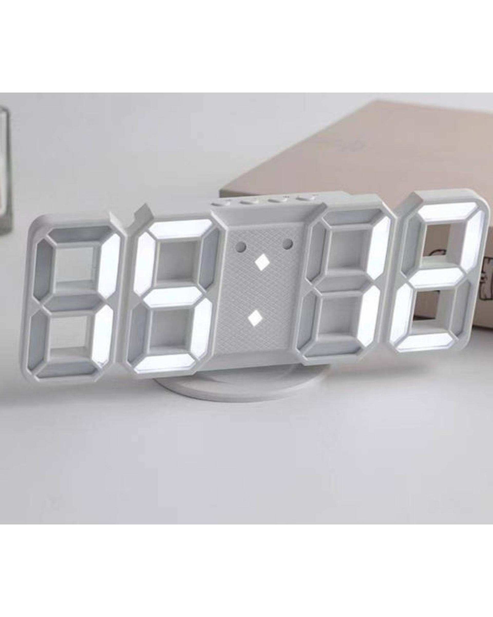 ساعت هوشمند رومیزی و دیواری سفید مدل 3dواتان