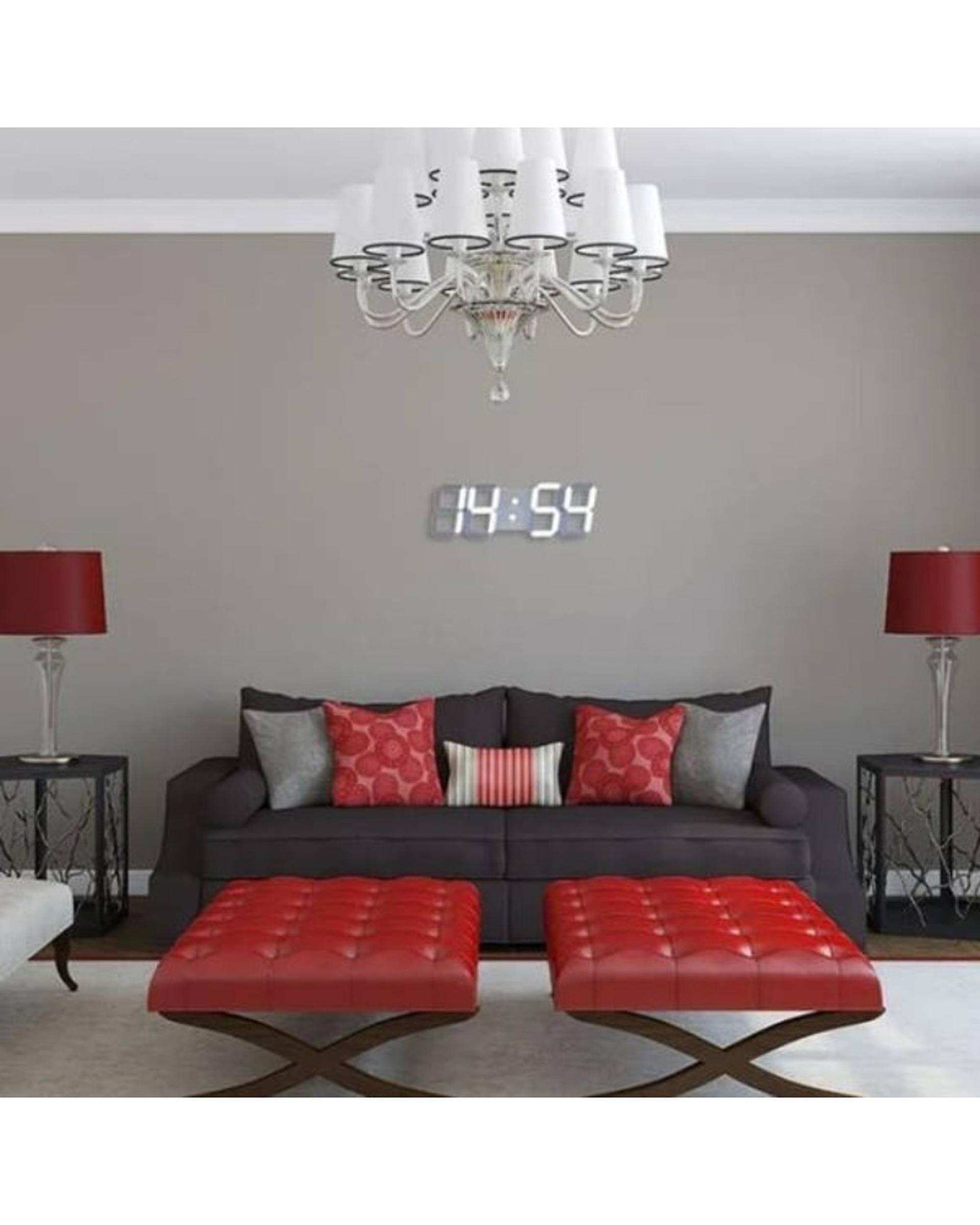 ساعت هوشمند رومیزی و دیواری سفید مدل 3dواتان