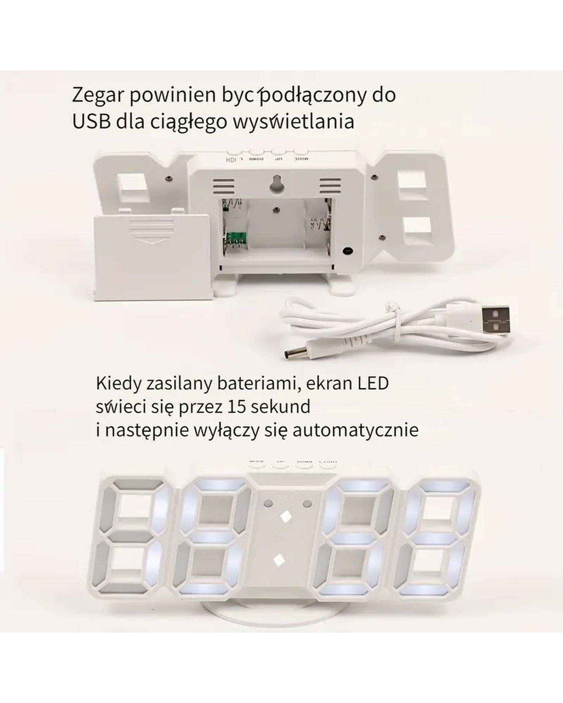ساعت هوشمند رومیزی و دیواری سفید مدل 3dواتان