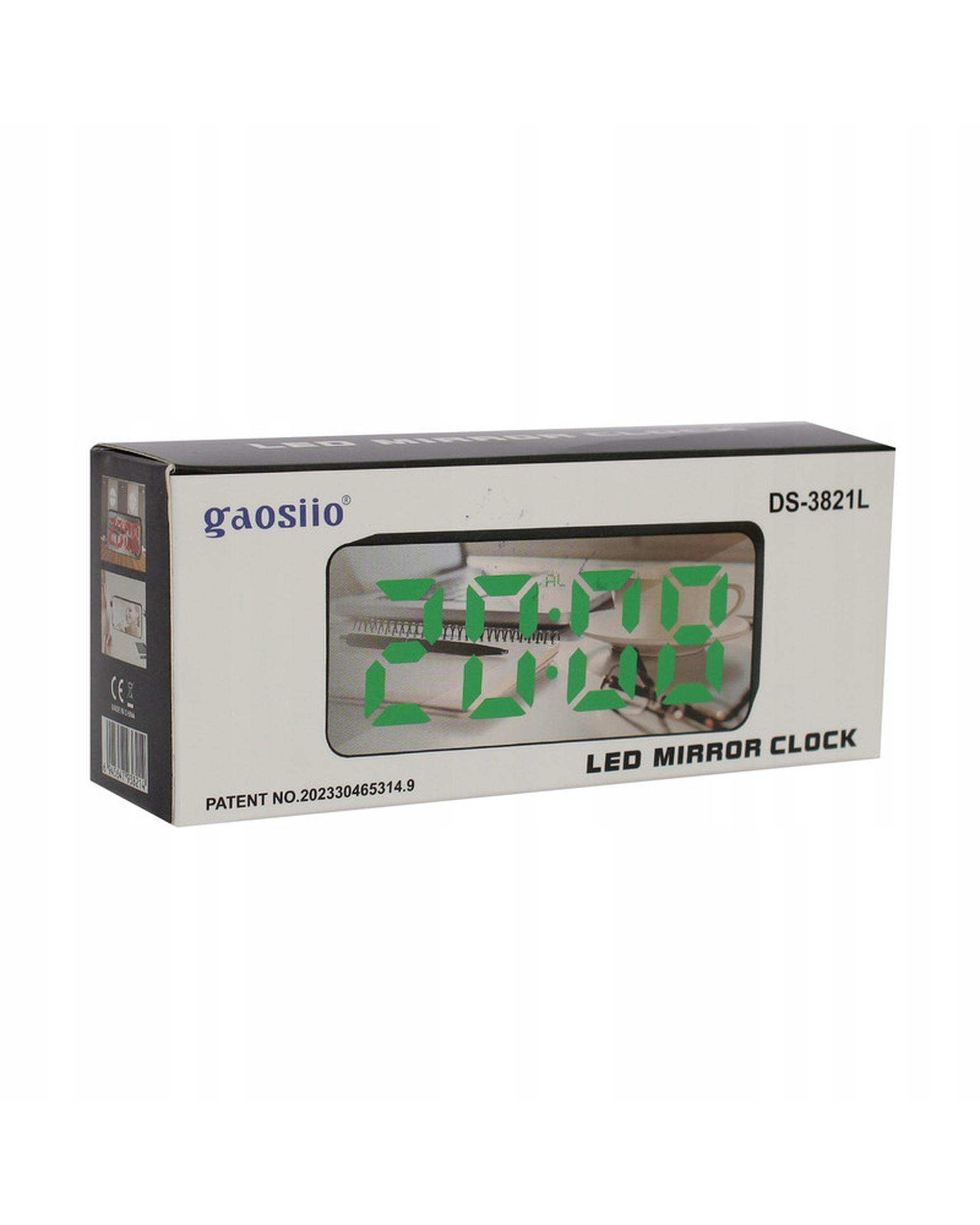 ساعت رومیزی دیجیتال گائوسیو سبز مدل آینه ای کد 3821