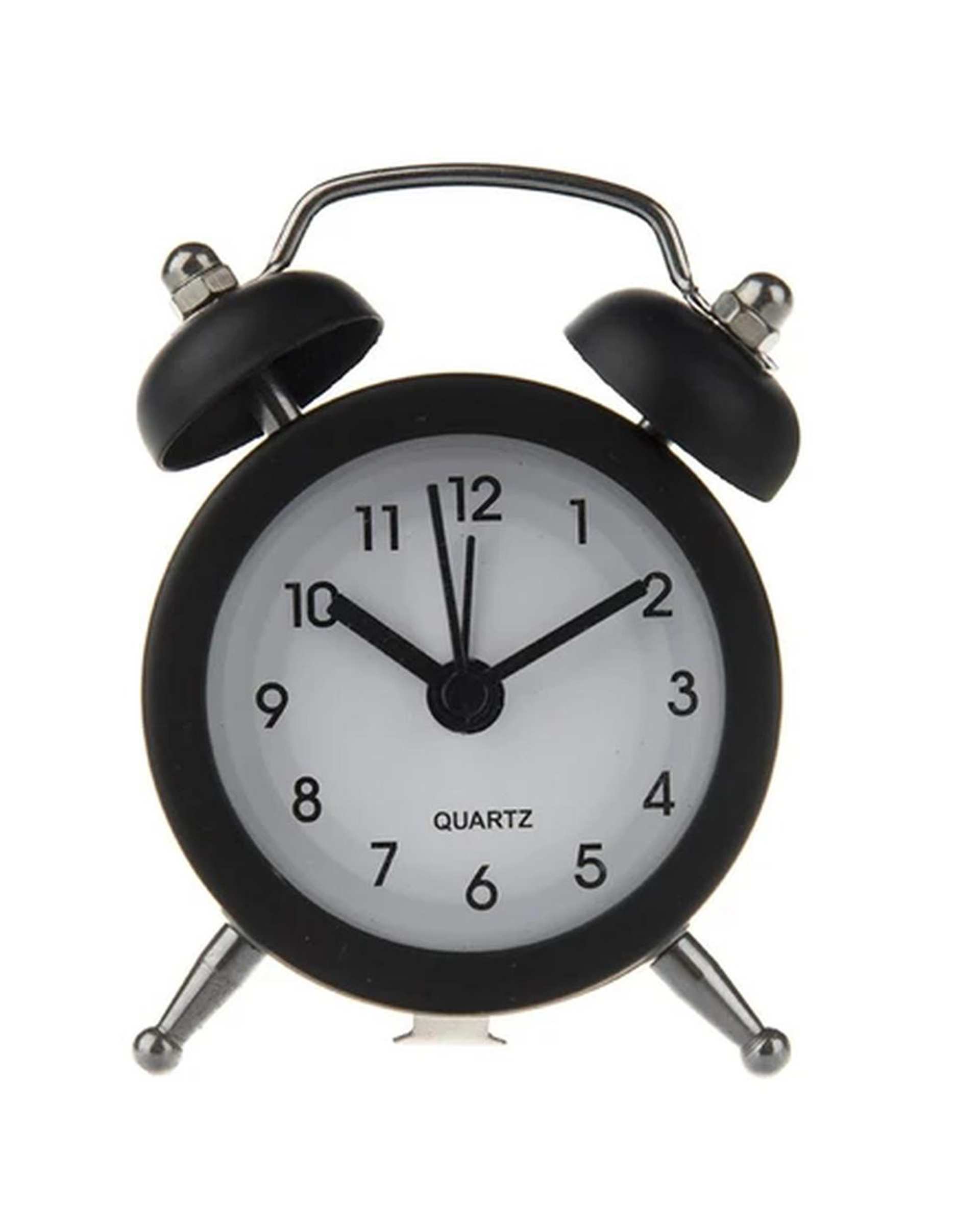 ساعت رومیزی زنگ دار مشکی مدل 02