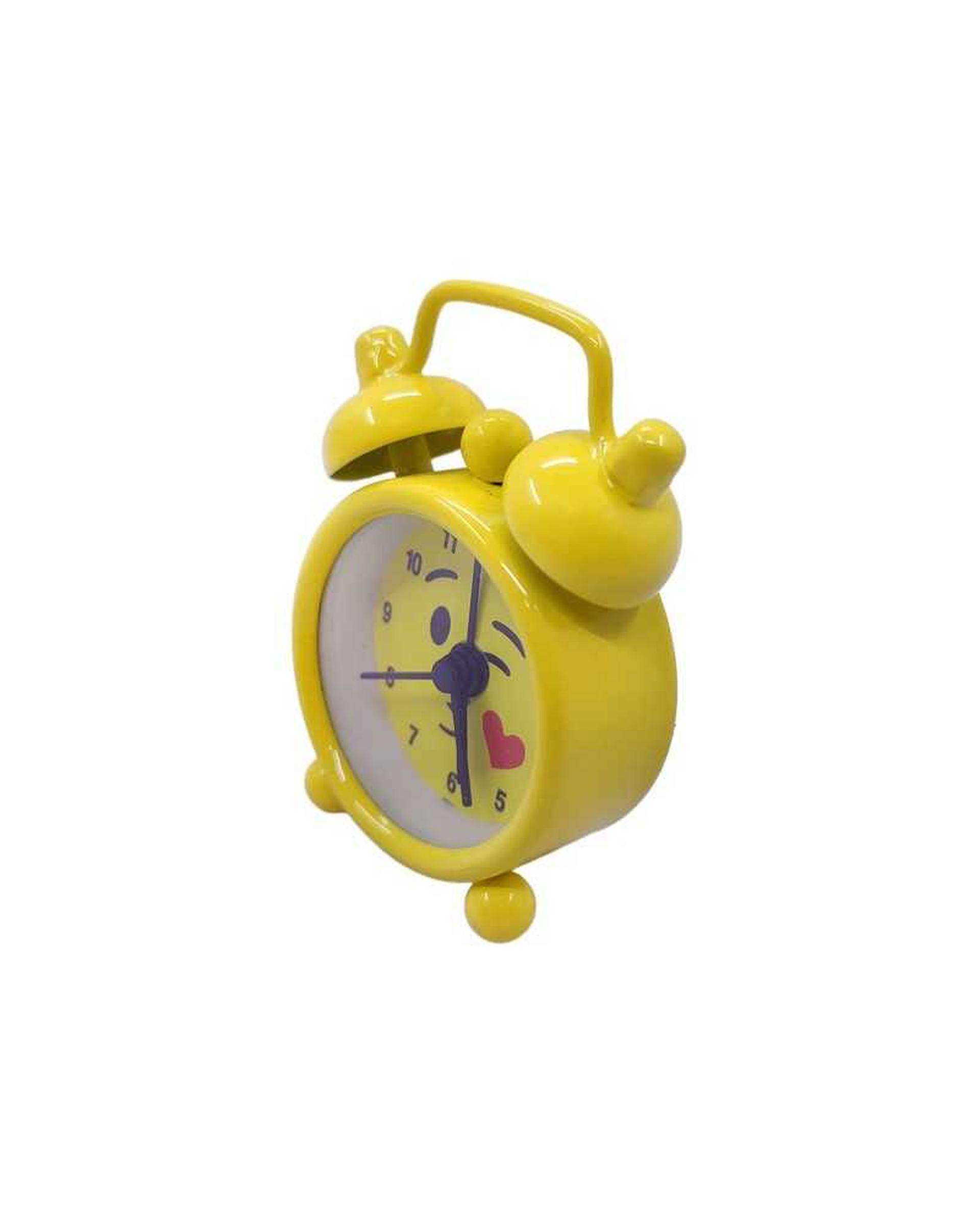 ساعت رومیزی زرد طرح ایموجی 3 کد 201