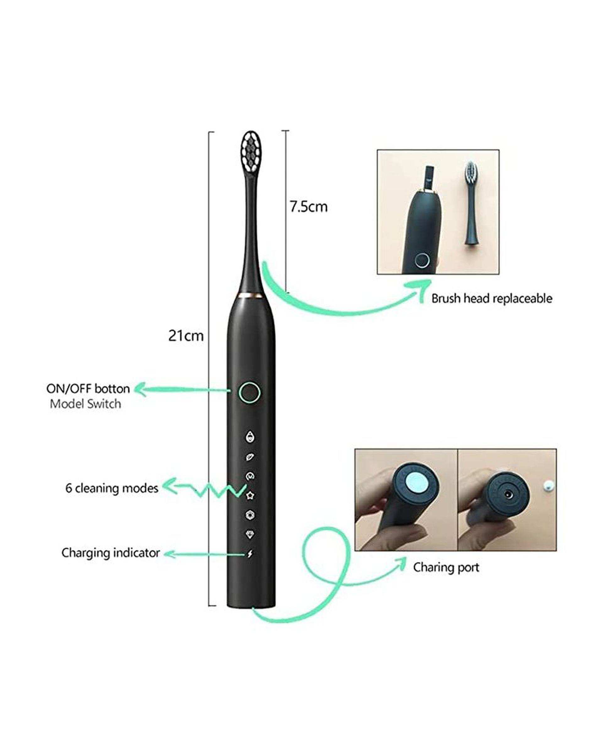 مسواک برقی مشکی مدل ipx7-3