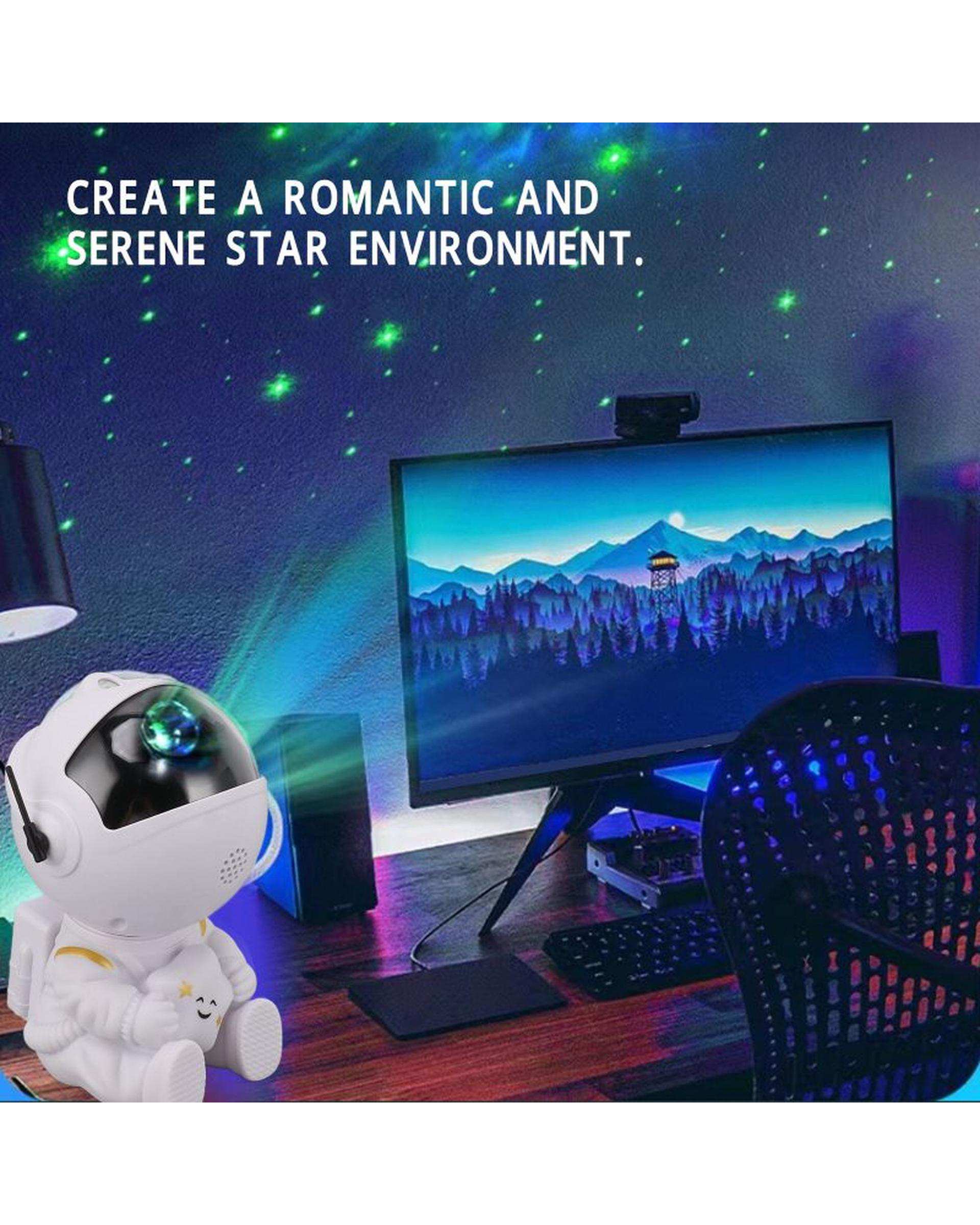 پروژکتور کهکشانی سفید مدل فضانورد نشسته